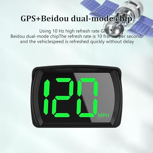 Miniatura 7 de Liiiyuan Velocímetro HUD, medidor de velocidad digital GPS con MPH, pantalla frontal para todos los coches, cable USB Plug & Play