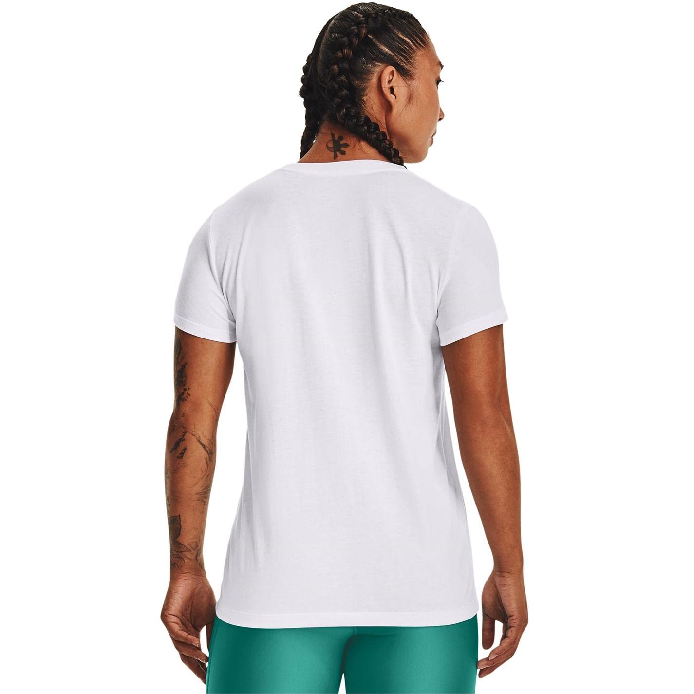 Under Armour Mujer UA Sportstyle Graphic Manga Corta Top, Blanco/Neptune, XS