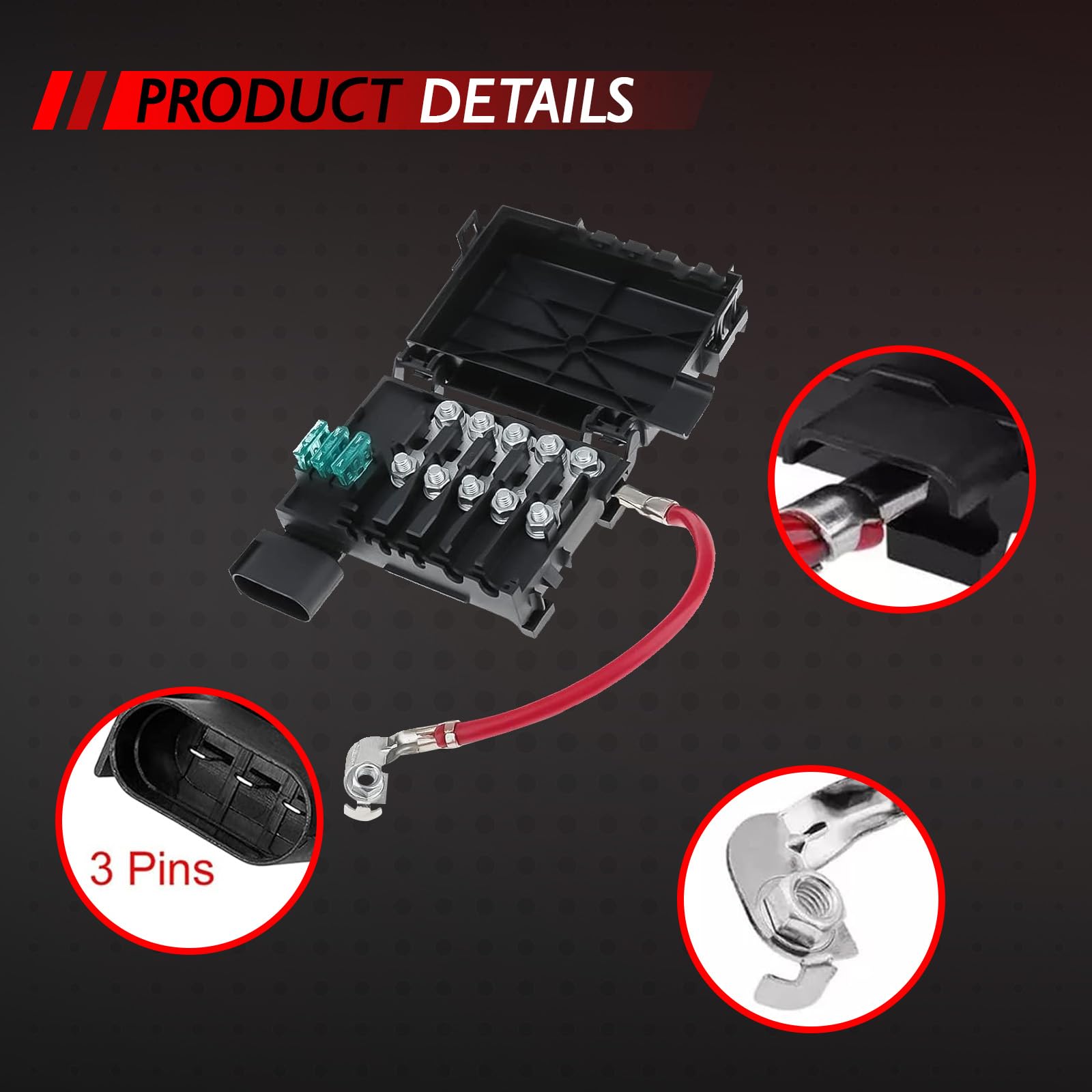 Boîte à fusibles Borne de batterie, porte-fusible de rechange pour A3 Toledo II Leon I Golf IV Accessoires de voiture Pièce # 1J0937617D 1J0937550A