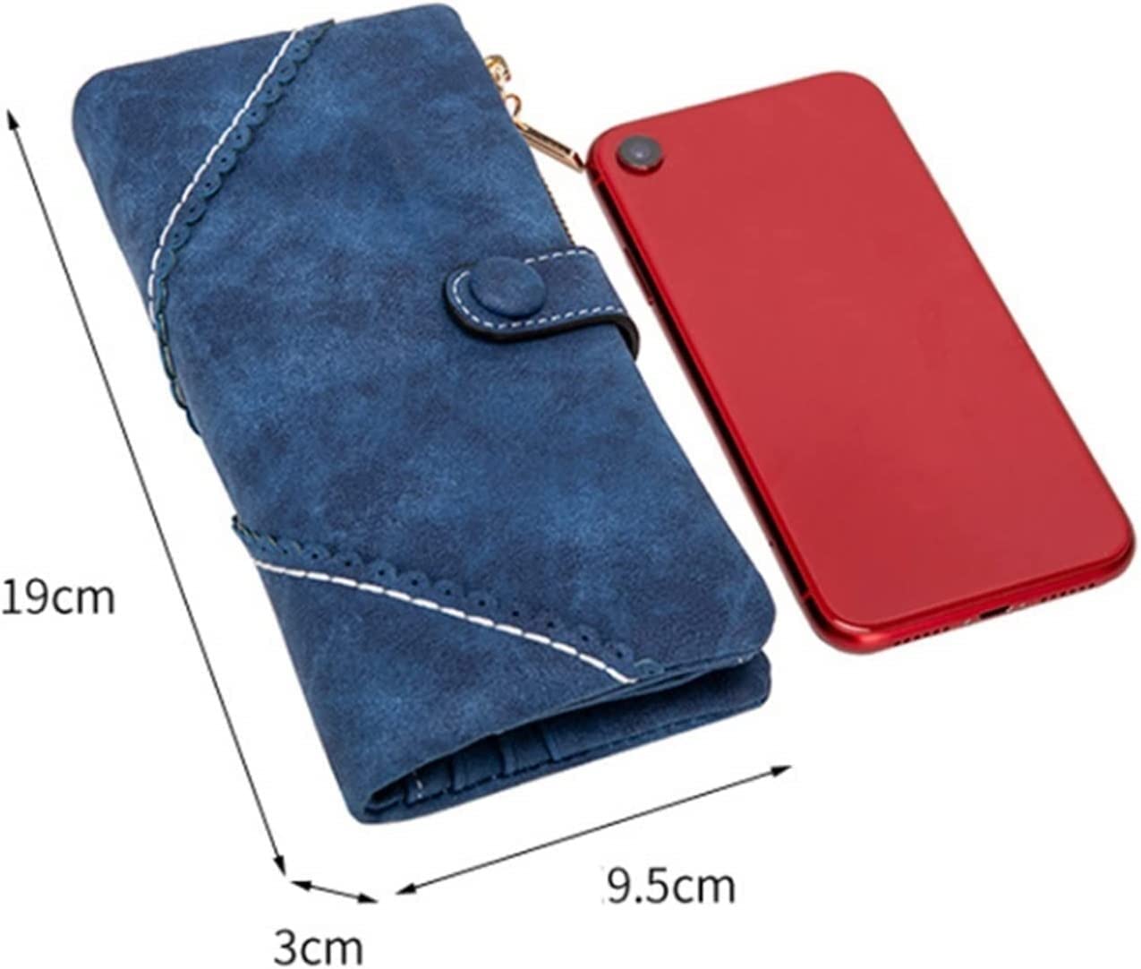 portfel， Portfel damski długi, matowy, skórzany, portfele na telefon, kopertówki, damskie, etui karty(Coffee)