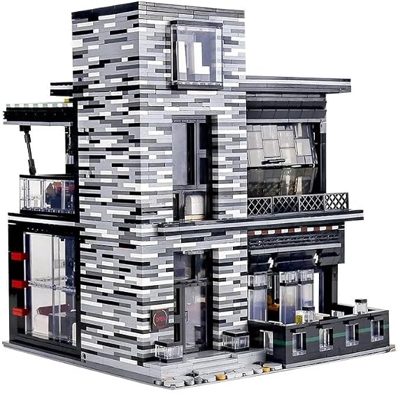 General Jim's Islet Pub & Restaurant Modular Building Set with LED Lighting, 3,992 Pieces, Modern Corner Bar & Restaurant, Compatible with Major Brick Brands, GJ-MPR