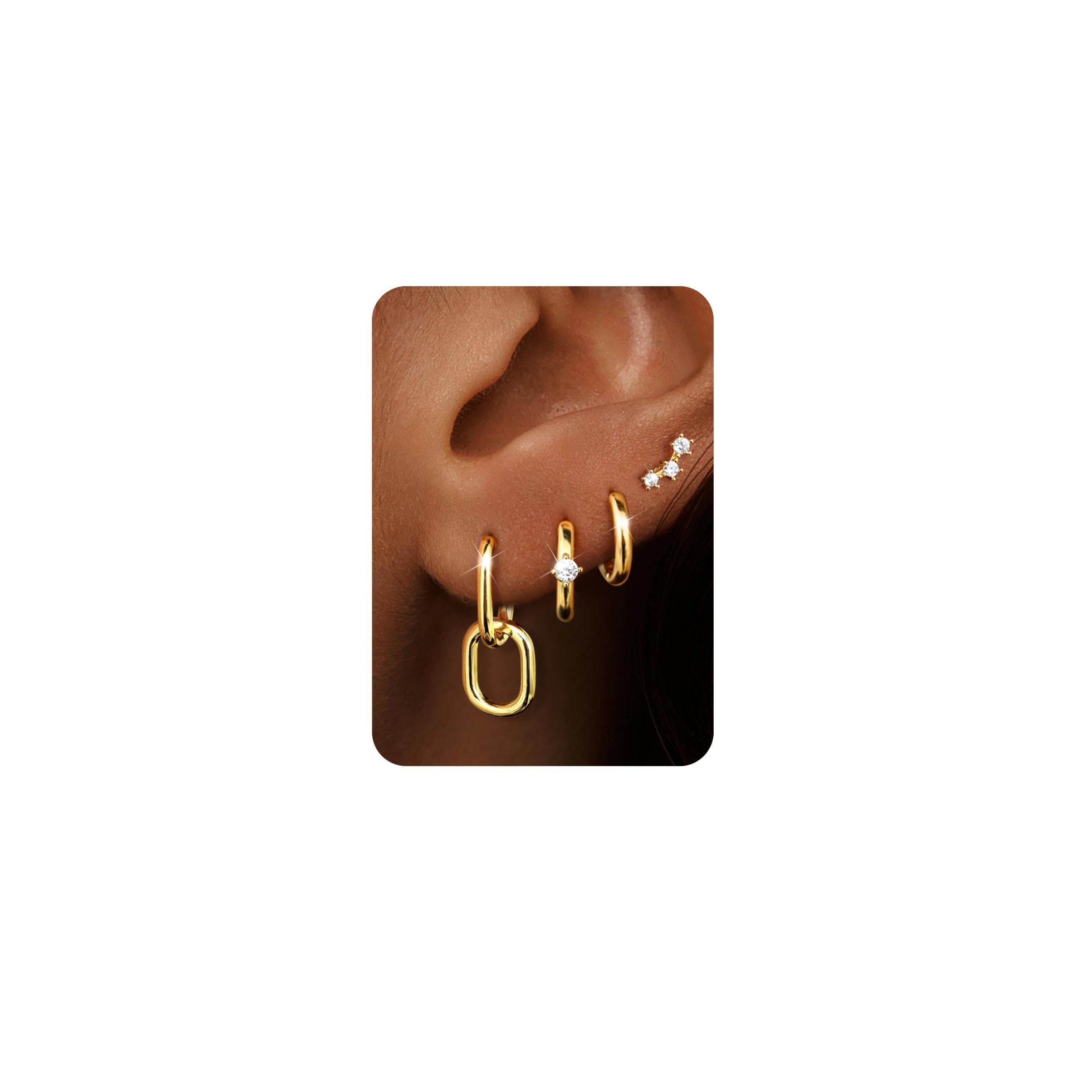 Morfetto 4 Paires Boucles D'Oreilles Femme Acier Inoxydable