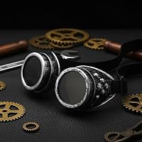 Vista 4 de WEICHUAN Gafas Vintage Steampunk Gafas de Científico Loco Gafas de Cosplay Punk para Adultos, Mujeres, Hombres Disfraz de Halloween