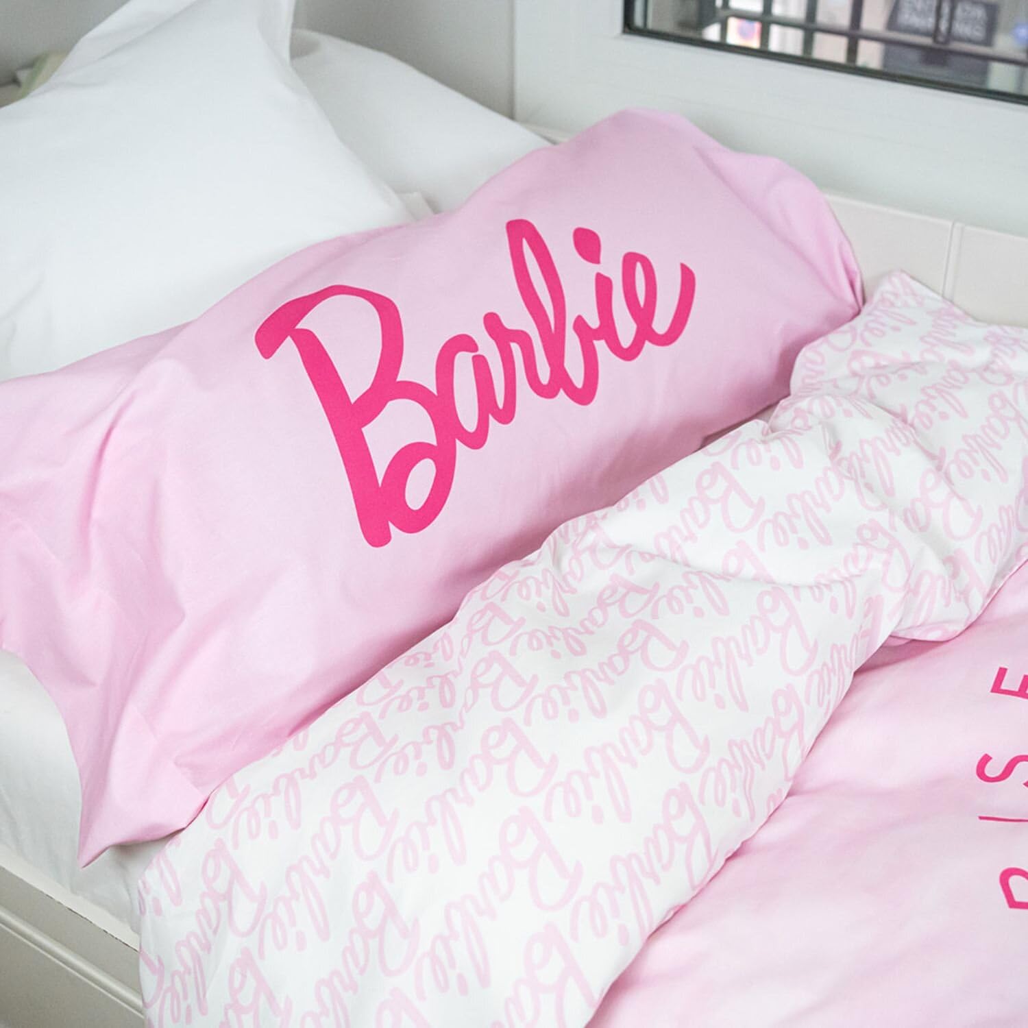 Burrito Blanco | Funda nórdica Barbie™ | Cama de 90cm. | Diseño Malibú 003 | Color Rosa | 100% Algodón