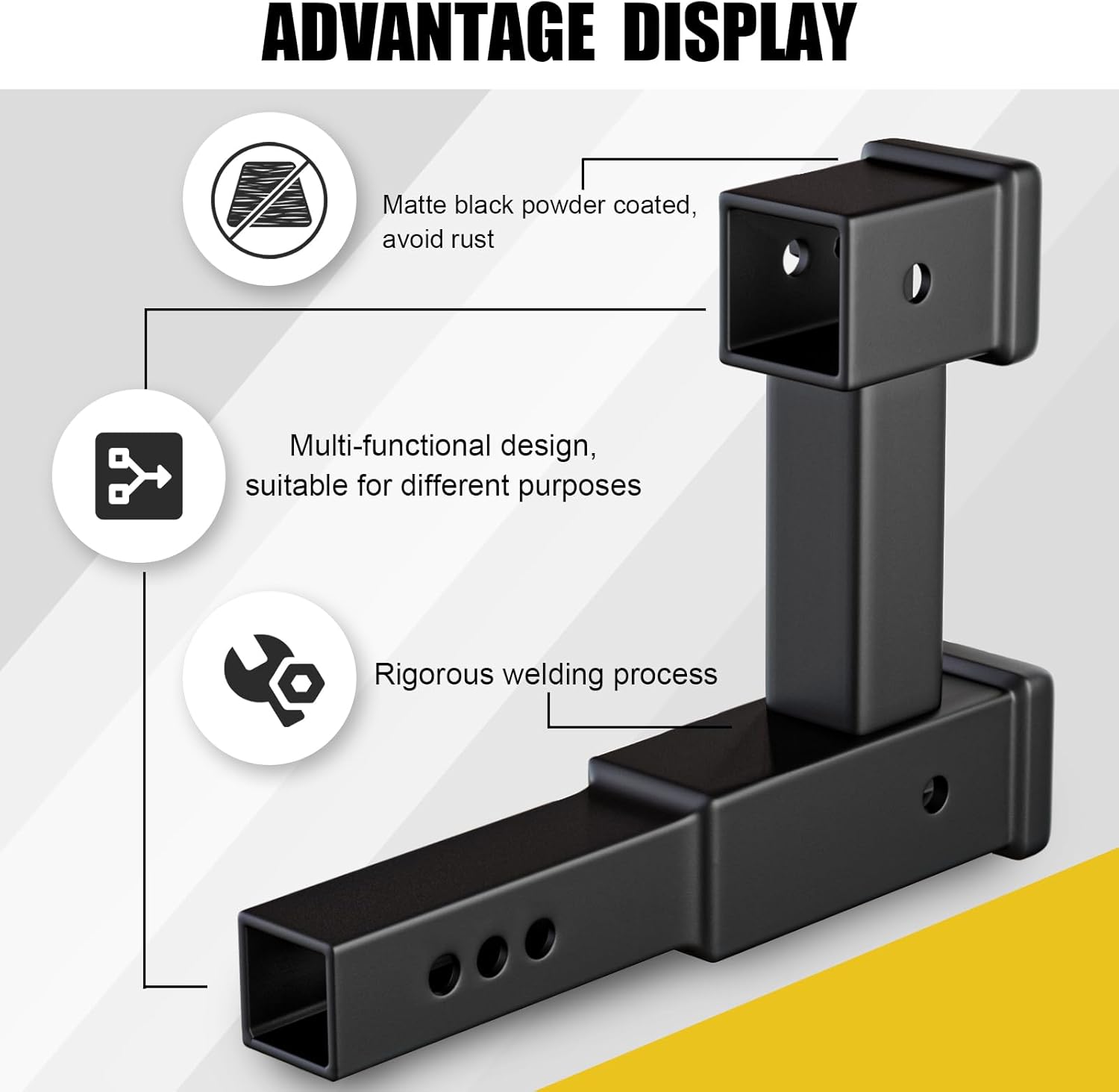 Tirol Hitch Extender,Dual Hitch Extension Fits for 2’ Receiver Extends Adjustable Max Length to 10’,Fits All Standard 2" Receivers for Cargo Carrier Bike