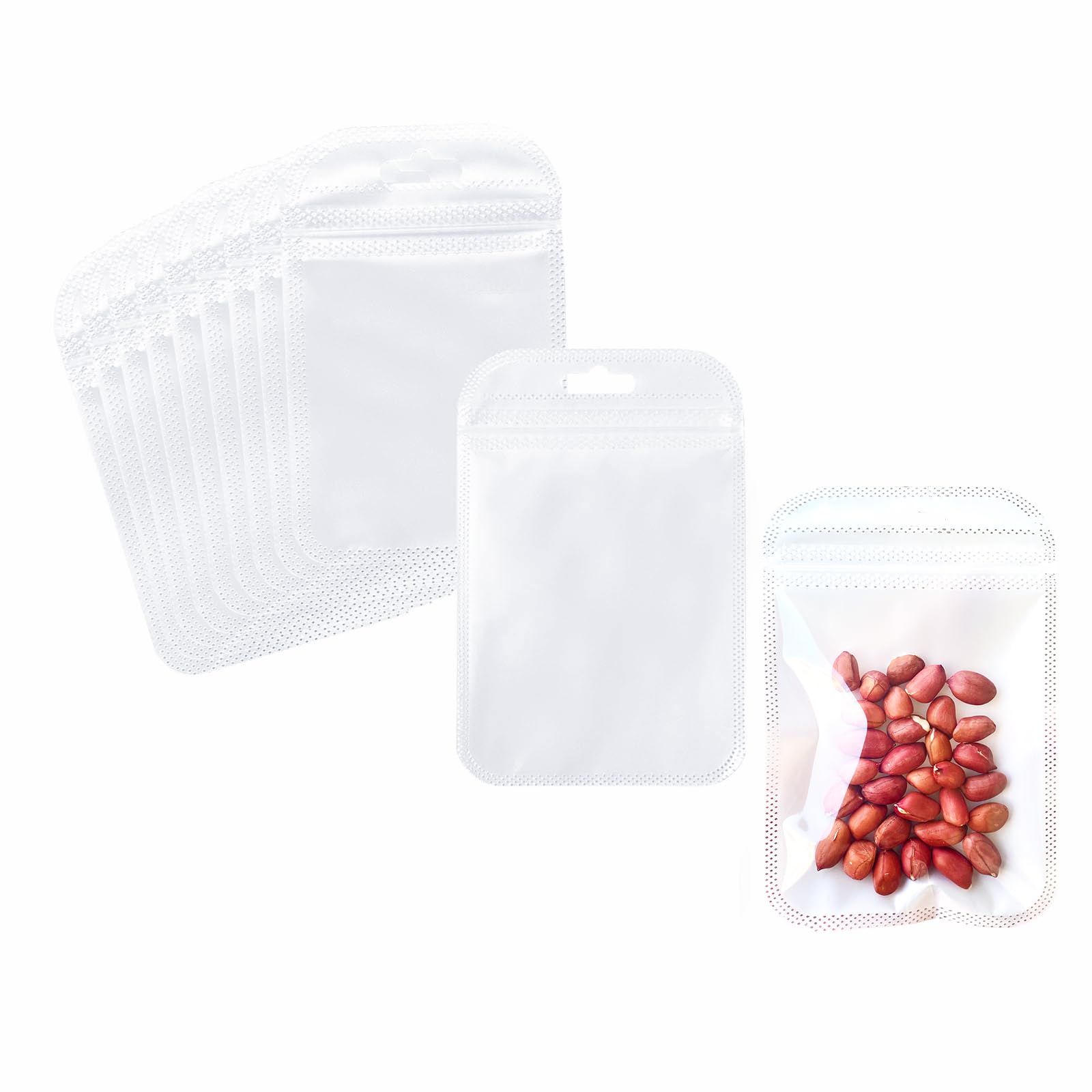 100Pcs Clear Resealable Packaging Bags for Small Business Supplies, Cute Small Transparent Candy Bags Plastic Sample Baggies for Lip Gloss Soap Party