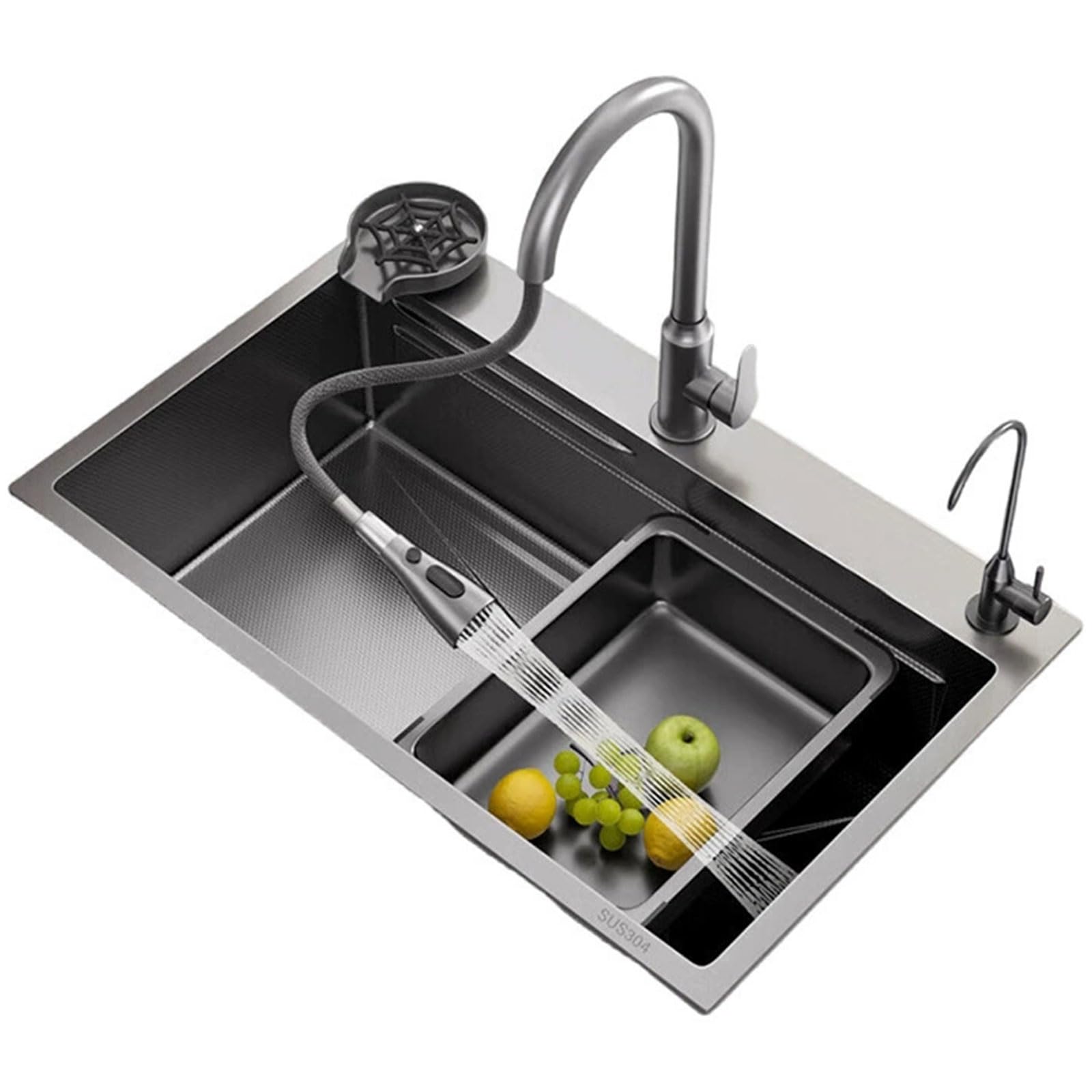 Évier de cuisine à cuve unique pour éliminer le désordre grâce à sa planche et bac