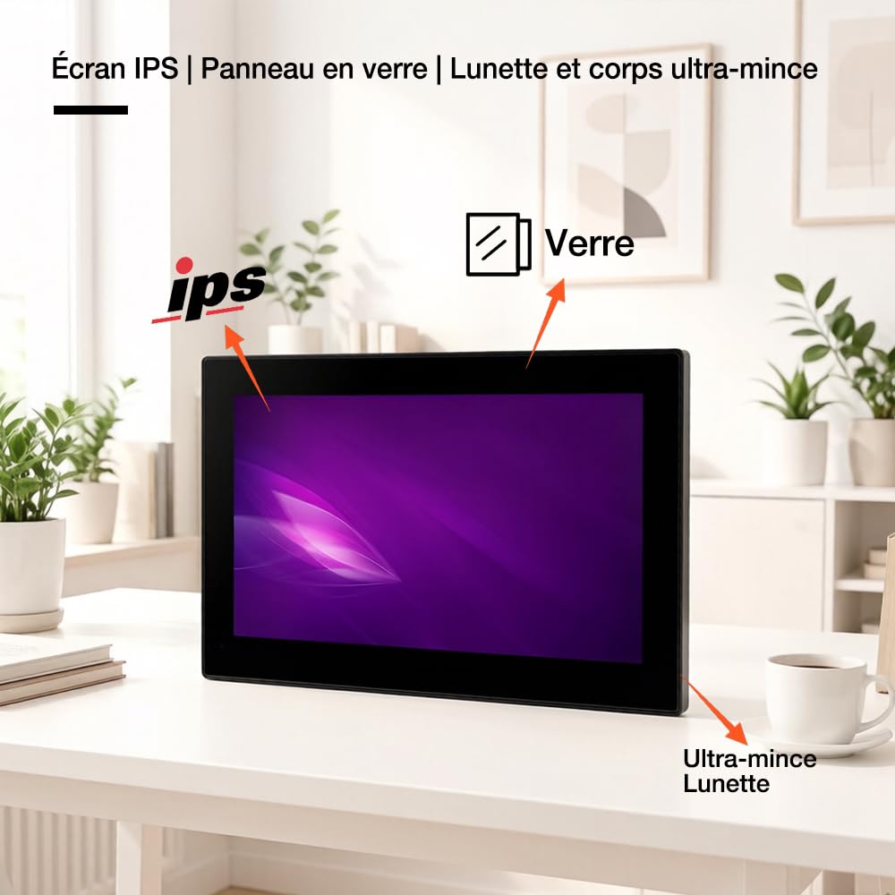 Visiophone Filaire Connecté à 2 Fils,Interphone Vidéo IP WiFi avec 7'' écran Tactile,Résolution 1080P,Unlock à Distance Via APP/IC Cartes,Audio Bidirectionnel, Connecté,Option IC Carte