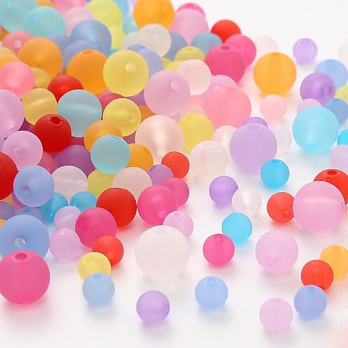 Miniatura 9 de HERZWILD 1100 cuentas mate para manualidades, cuentas acrílicas de colores, cuentas de colores mixtos, cuentas de arte para hacer joyas, collares y