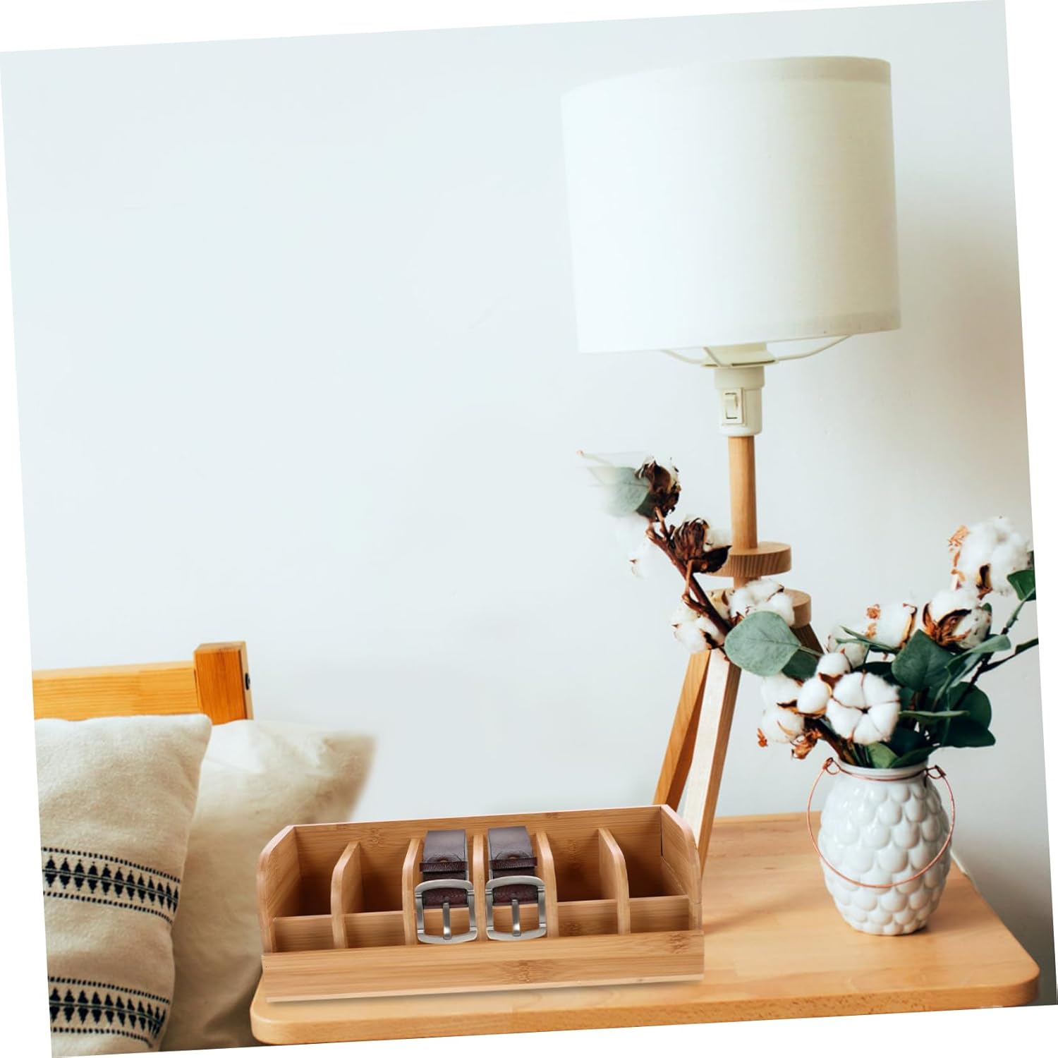 Belt Display Case Compartment Organizer for Tabletop Storage Stylish Belt Rack for Men Smooth Finish for Closet and Retail Use