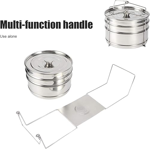 Miniatura 5 de Olla de sopa multifunción, apilable, 3 niveles, de acero inoxidable, juego de ollas a presión para cocinar alimentos