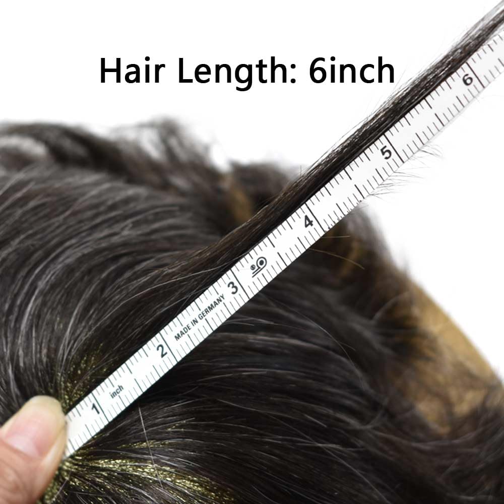 Toupee for Men Real Human Hair Pieces Durable Fine Mono Hair System for Men Hairpieces Replacement Unit Natural Hairline Mens Toupee Protesis Capilar Para Hombre