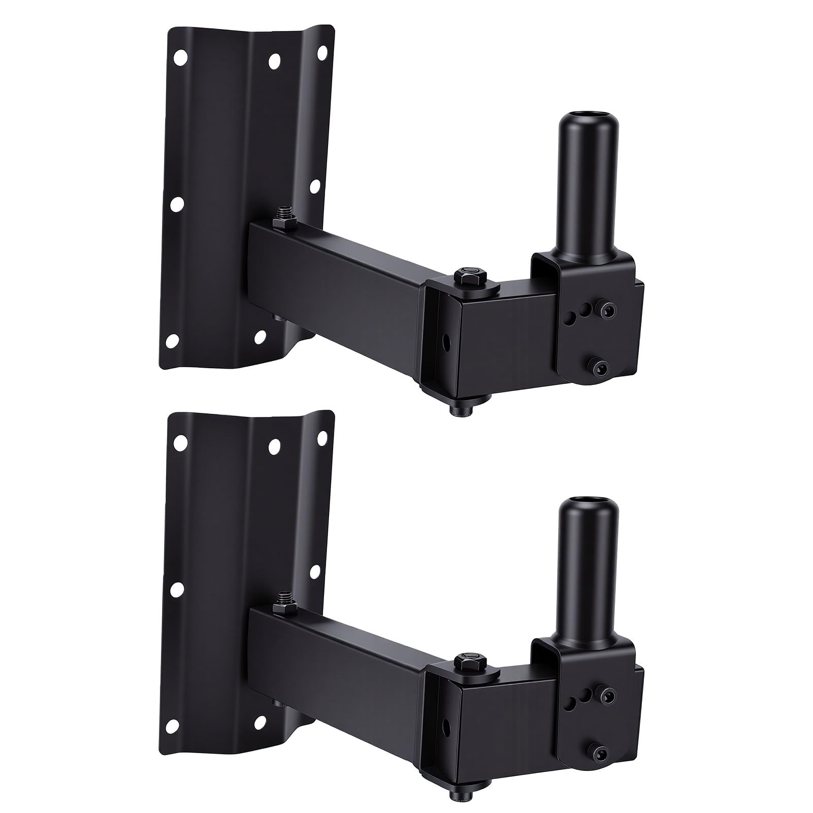 Goshyda Paquete de 2 Soportes de Montaje en Pared para Altavoces PA de Alta Resistencia, Soportes para Altavoces de Aleación de Aluminio, Capacidad de 154 Libras, Ajustable 180 Grados,