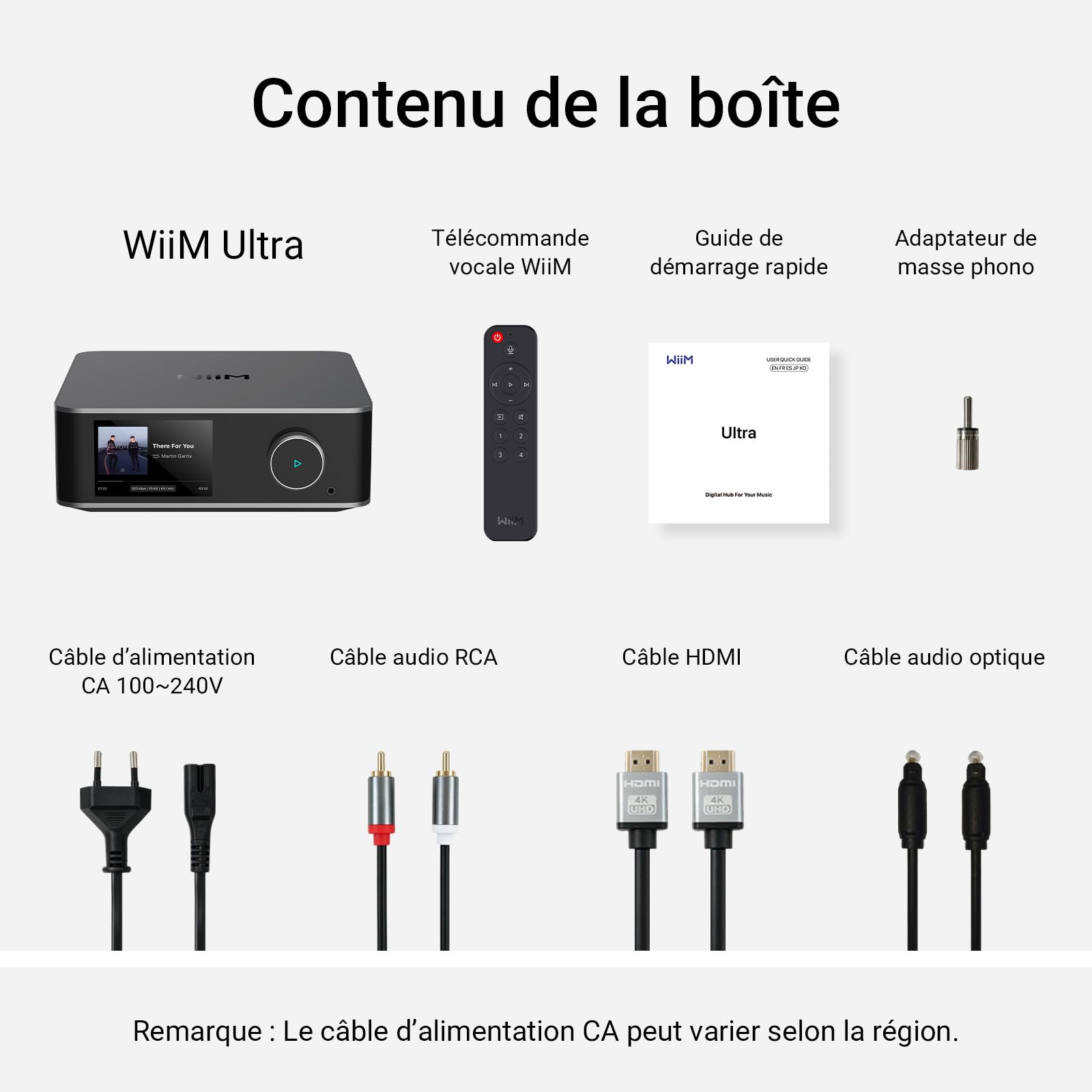 WiiM Ultra Music Streamer & Préampli Numérique | Écran Tactile de 3,5", Compatible avec Google Cast & Alexa,Diffusion de Spotify, Amazon Music,Tidal | HDMI ARC,Entrée Phon&Sortie Casque | Gris Spatial