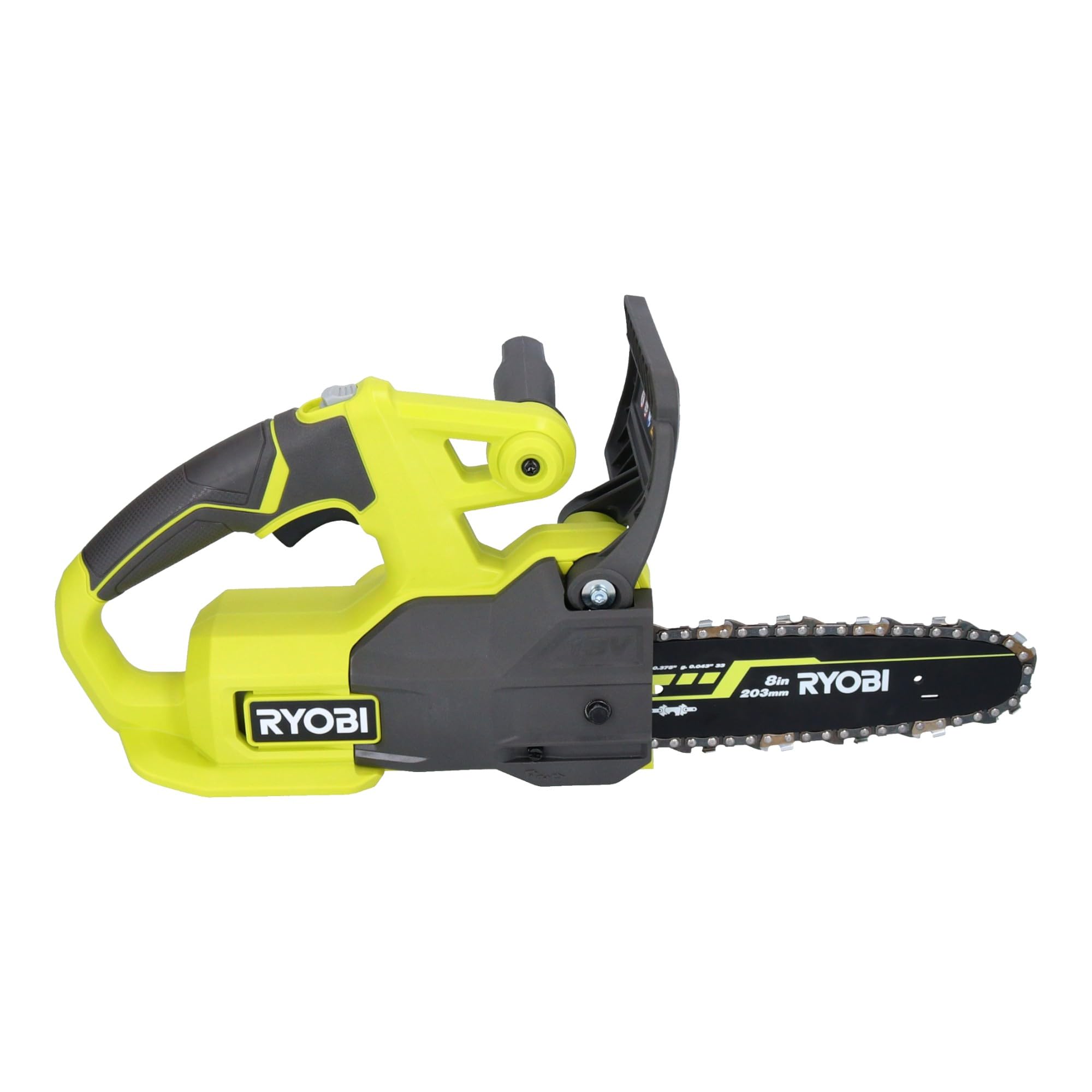 RYOBI - Motosierra Eléctrica Compacta 18V ONE+ 20 cm - Pequeña Herramienta de Poda de Arboles - Tensor de Cadena Lateral - Vendida sin Batería ni Cargador - RY18CS20A-0