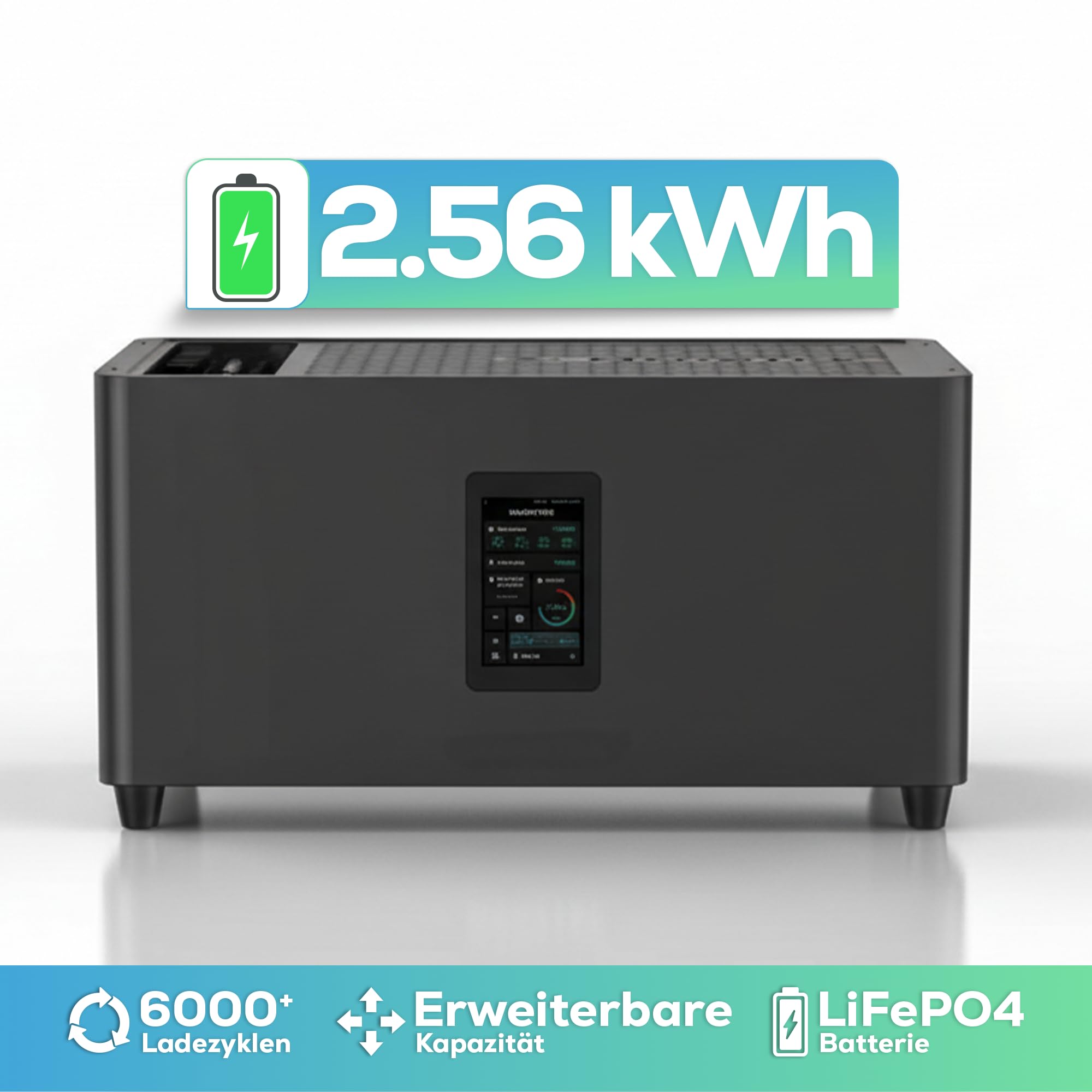 SUNNIVA® 3000W Balkonkraftwerk mit 7,68 kWh Speicher MARSTEK Jupiter C + Plus, BIFAZIAL FULLBLACK komplett Steckdose, PV Solaranlage Komplettset mit Solarspeicher, 6x 500W N-Type Glas Bifacial PV