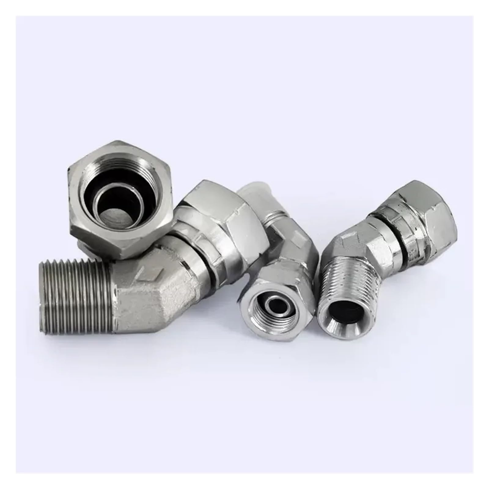 ZHGUIMING Złącze hydrauliczne 1/4 "3/8" 1/2 "3/4" 1 "1-1/4" 1-1/2" gwint żeński na męski 45 stopni złącze do montażu rur łącznik(2B4 24)