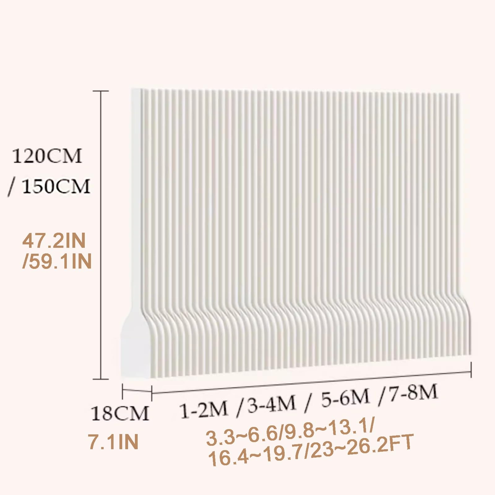 Cloison de séparation pliable en papier, écran d'intimité portable, cloison murale temporaire moderne, 1,1 m de haut pour la maison, le bureau et une utilisation commerciale