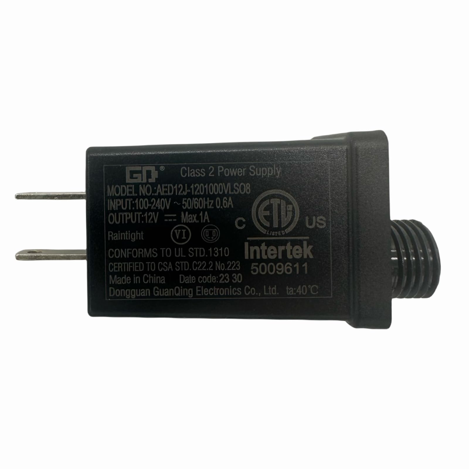 Replacement Adapter for Christmas Inflatables, Plug for 5-6 ft Christmas Blow Up, 1A 12V Class 2 Power Unit, Transformer US Plug for Xmas Inflatable, for 0.8A 1A Blower