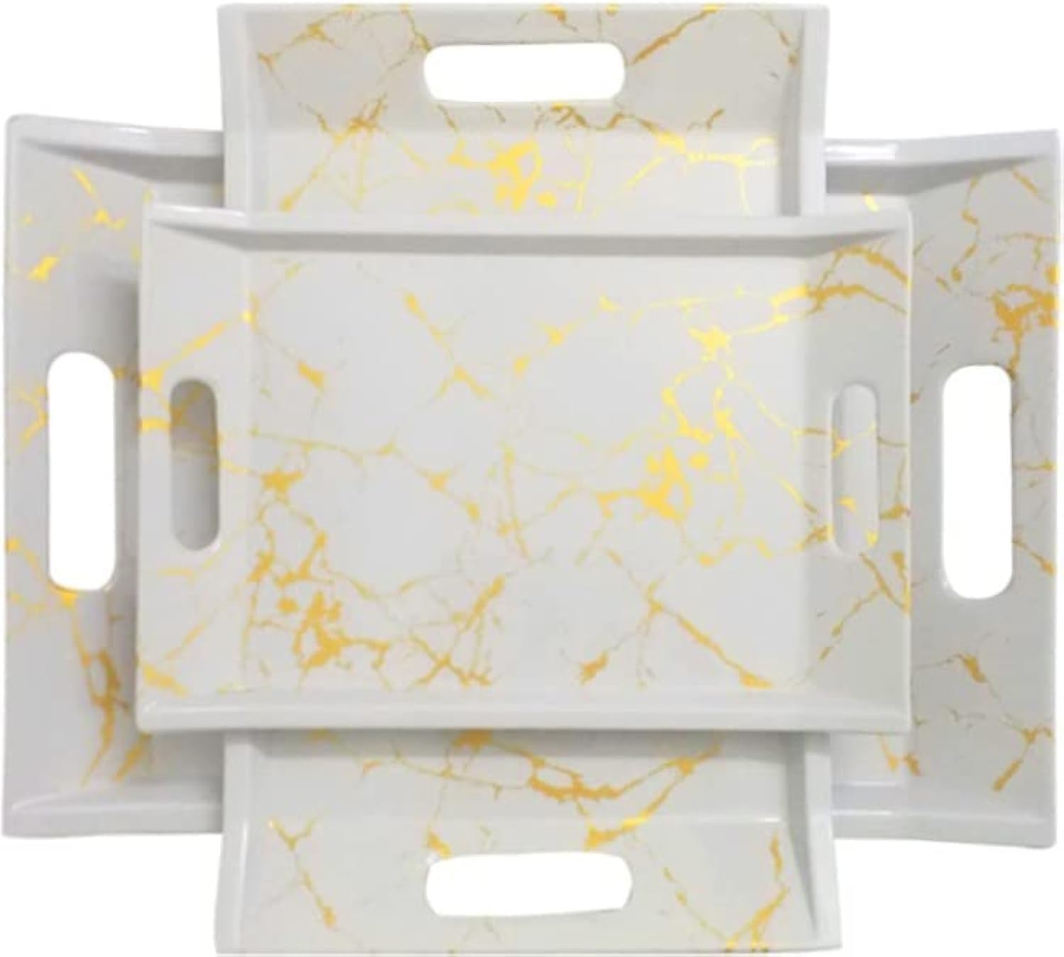 U.P.C Serving Tray Set of 3/ Tray Set for Serving/Premium Printed Multi-Use Nashta Plate (Small, Medium & Large)