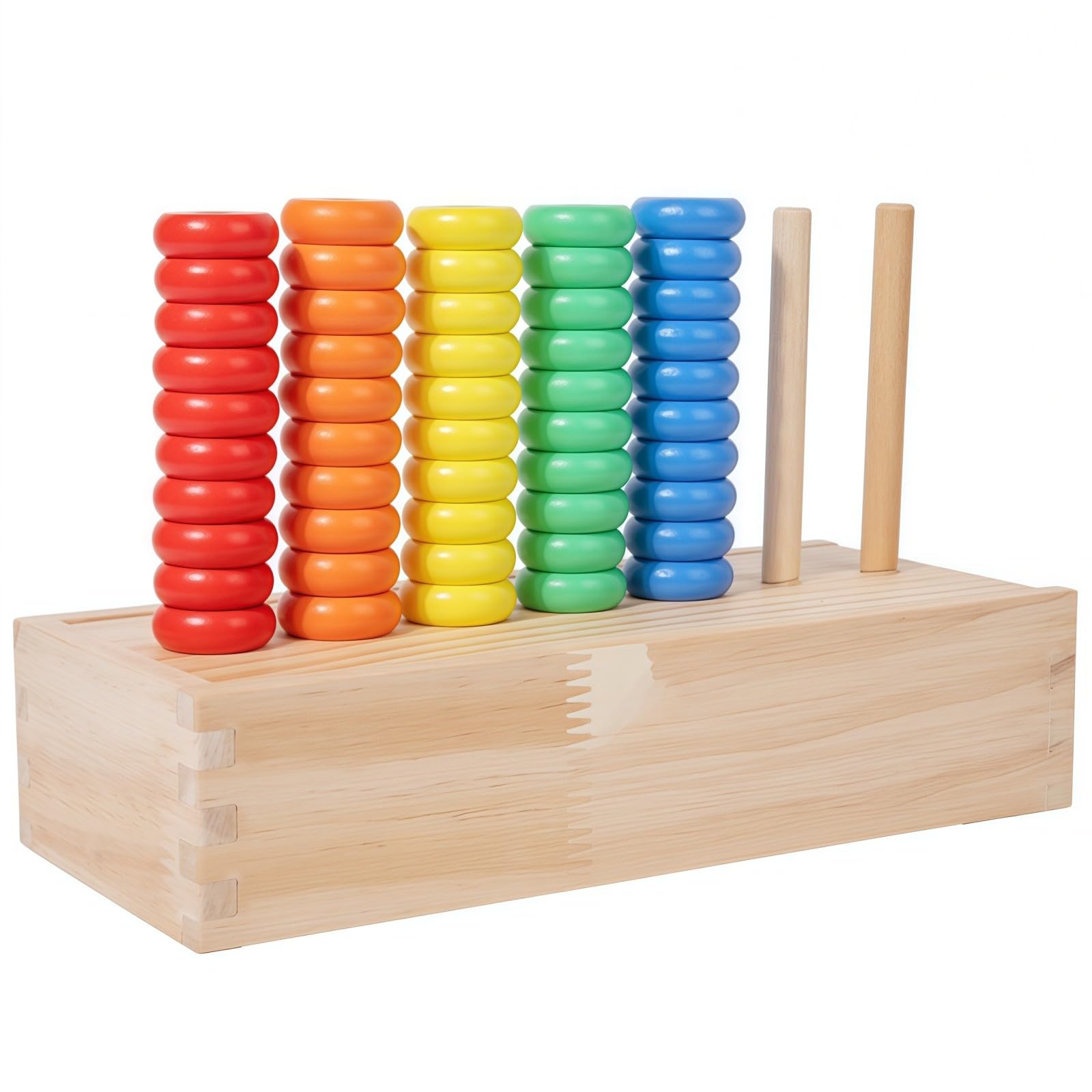 Generisch Color Stack Game – Kopf-an-Kopf-Stapel- und Sortier-Puzzlespiel für einen lustigen Spieleabend, 2026 Upgraded Wooden Stacking Puzzle with 60+ Logic Challenges for Family, Adults & Kids