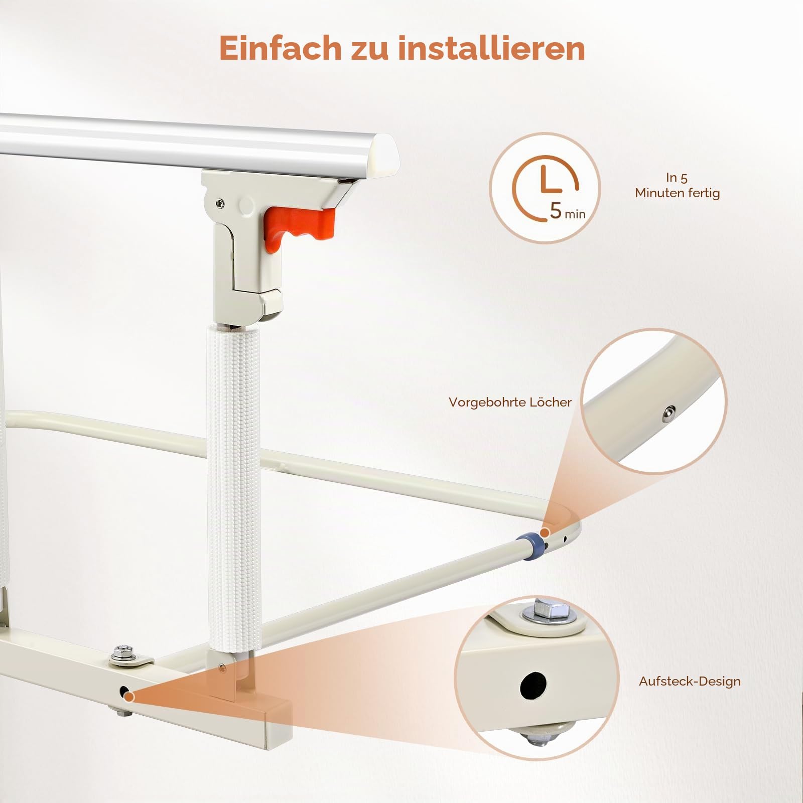 Bettgitter, faltbar, Sicherheitsgitter für ältere Menschen, Sicherheitsbettschiene, Sturzschutz, für ältere Menschen mit Behinderungen (118 x 45 cm)