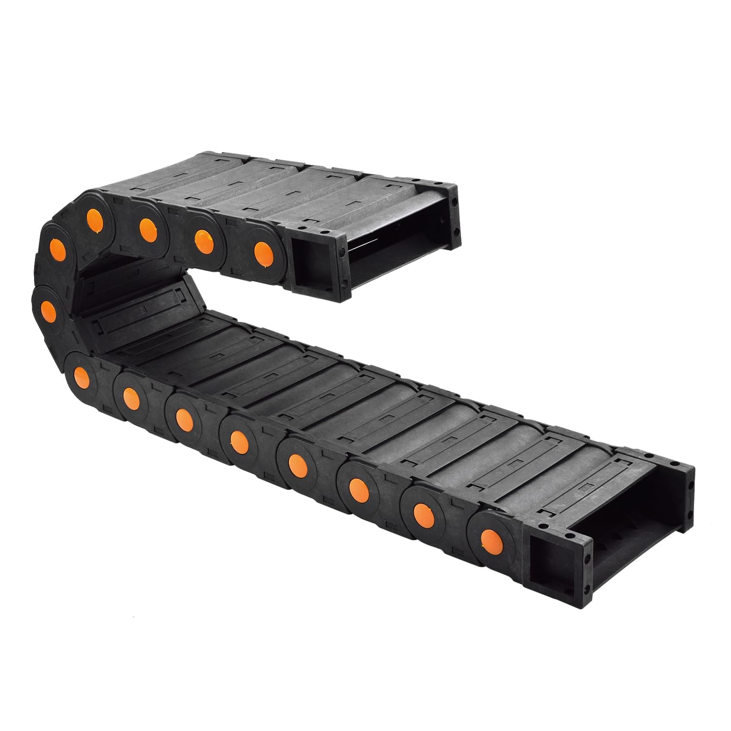 Qimoo 39.3 inch Plastic Drag Chain Cable Carrier, 1m Closed Type Wire Drag Chain Cable Carrier R200 35x125mm Cable Drag Chain for CNC Router