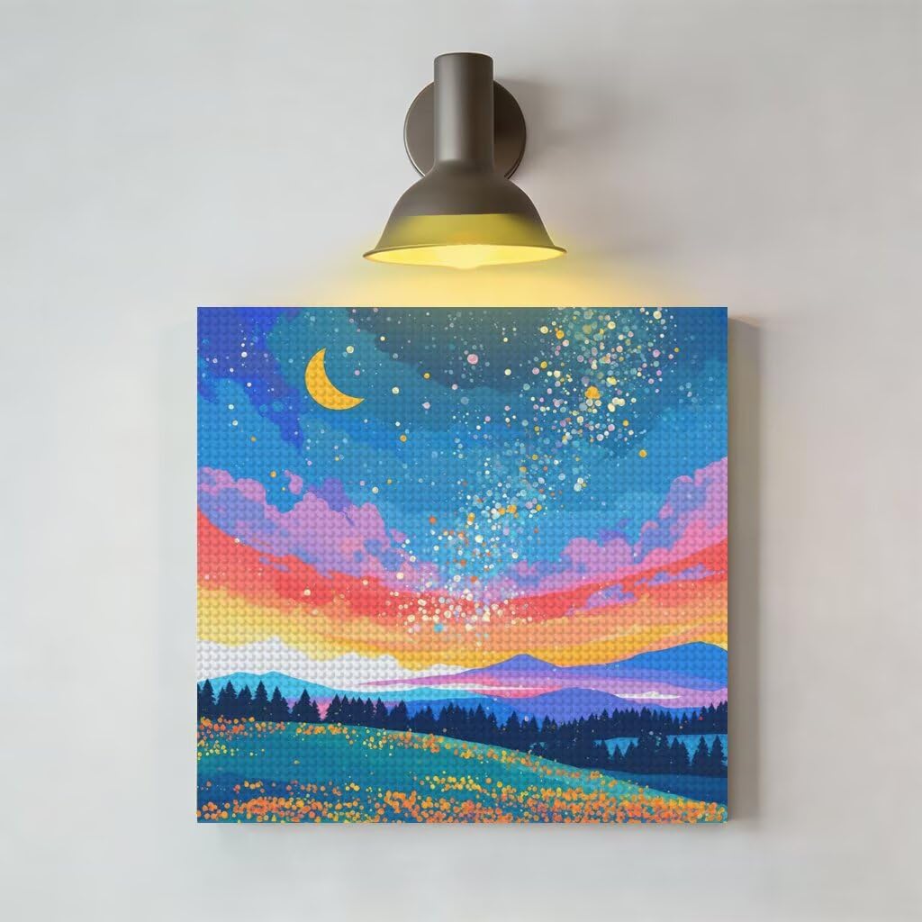 Diament Malarstwo Sen Ścieg krzyżykowy Pełny zestaw 60x80 cm, Diamentowe malowanie 5D Rysunki z diamentami Dorośli Ścieg krzyżykowy Dziecko DIY Diamentowa sztuka dla domu Dekoracja ścienna, Nocny