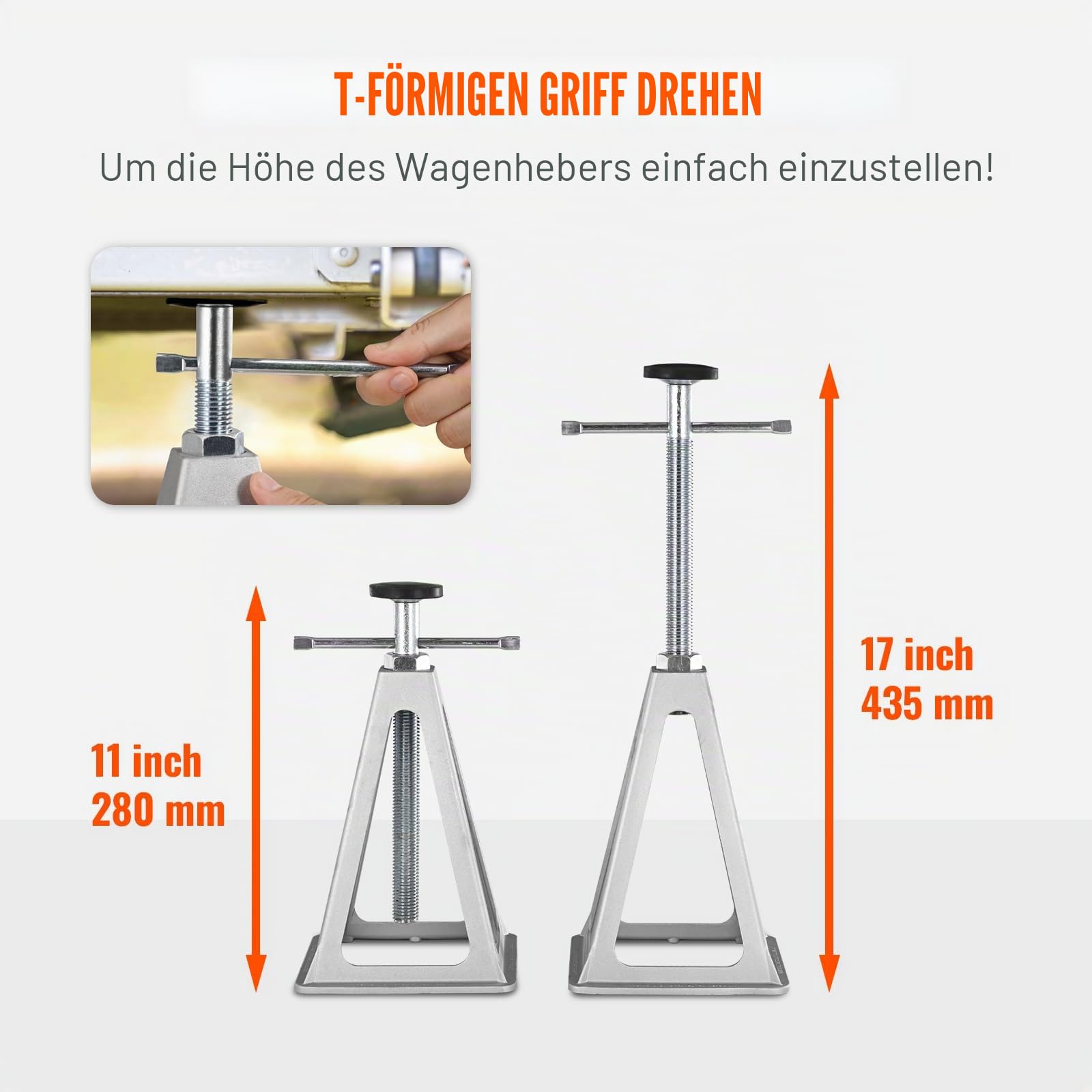 VEVOR 4-teilige Unterstellböcke Kfz Stapel-Wagenheber Rangierwagenheber 2,72 t Heber Ständer Autoheber 280–435 mm, Wohnmobil Stützanhänger Wagenheber Wohnmobil-Stabilisierungsstützen