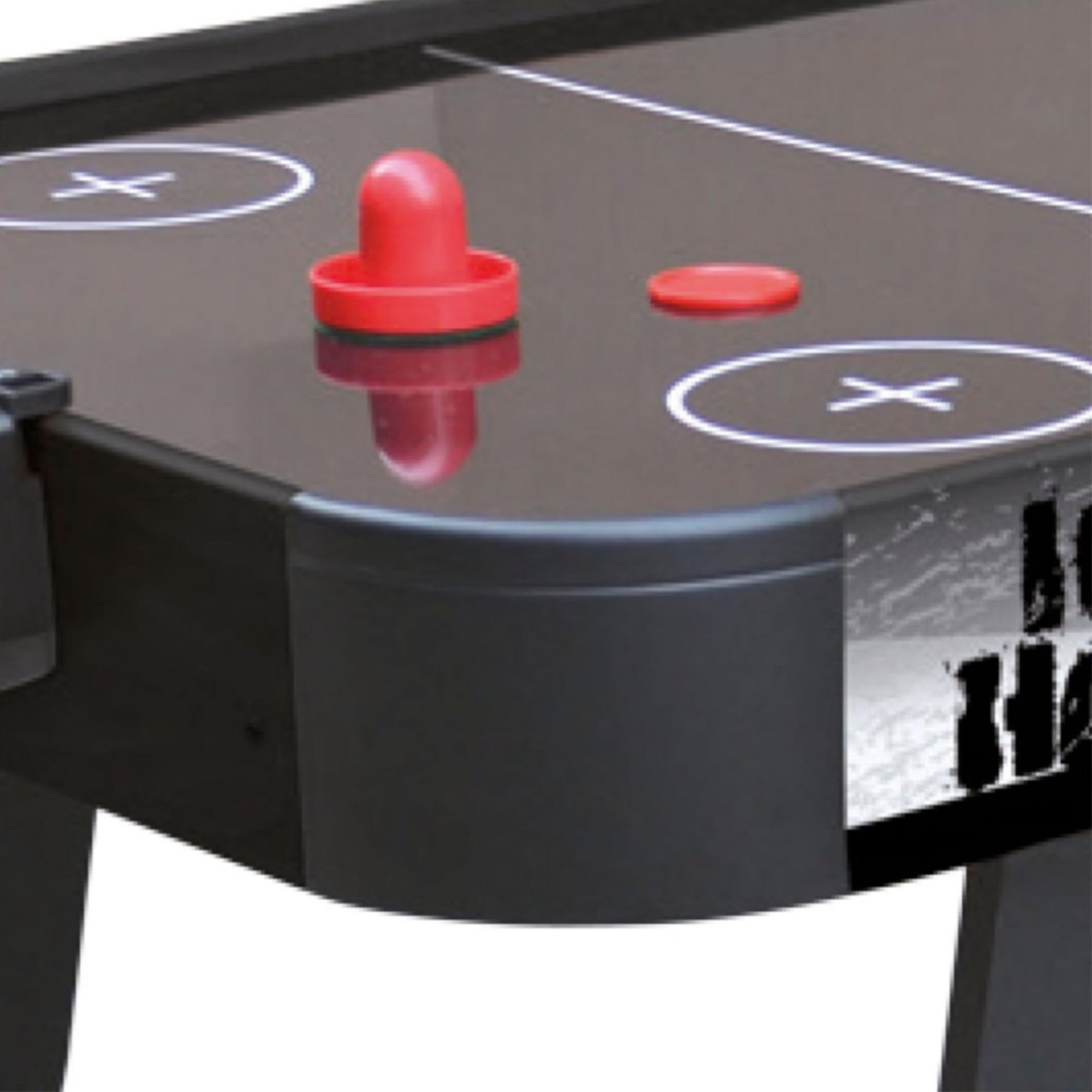 DEVESSPORT Air Hockey Black City | Mesa de Hockey Plegable | Incluye Ruedas para Transporte Aire Eléctrico 220V y Accesorios Incluidos Listo para Jugar | Montaje Fácil y Diseño Resistente