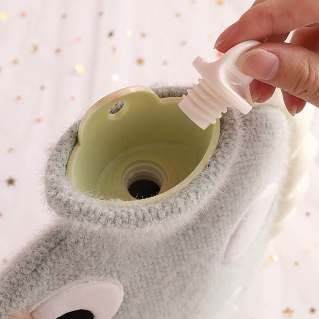 SKUZA Hot Water Bottle, Cute Water Injection Hot Water Bottle with Cute Plush Cover Cartoon Dinosaur Hot Water Bag Portable Hand Warmer Gift for Girls (Color : Blue) (Color : Blue)