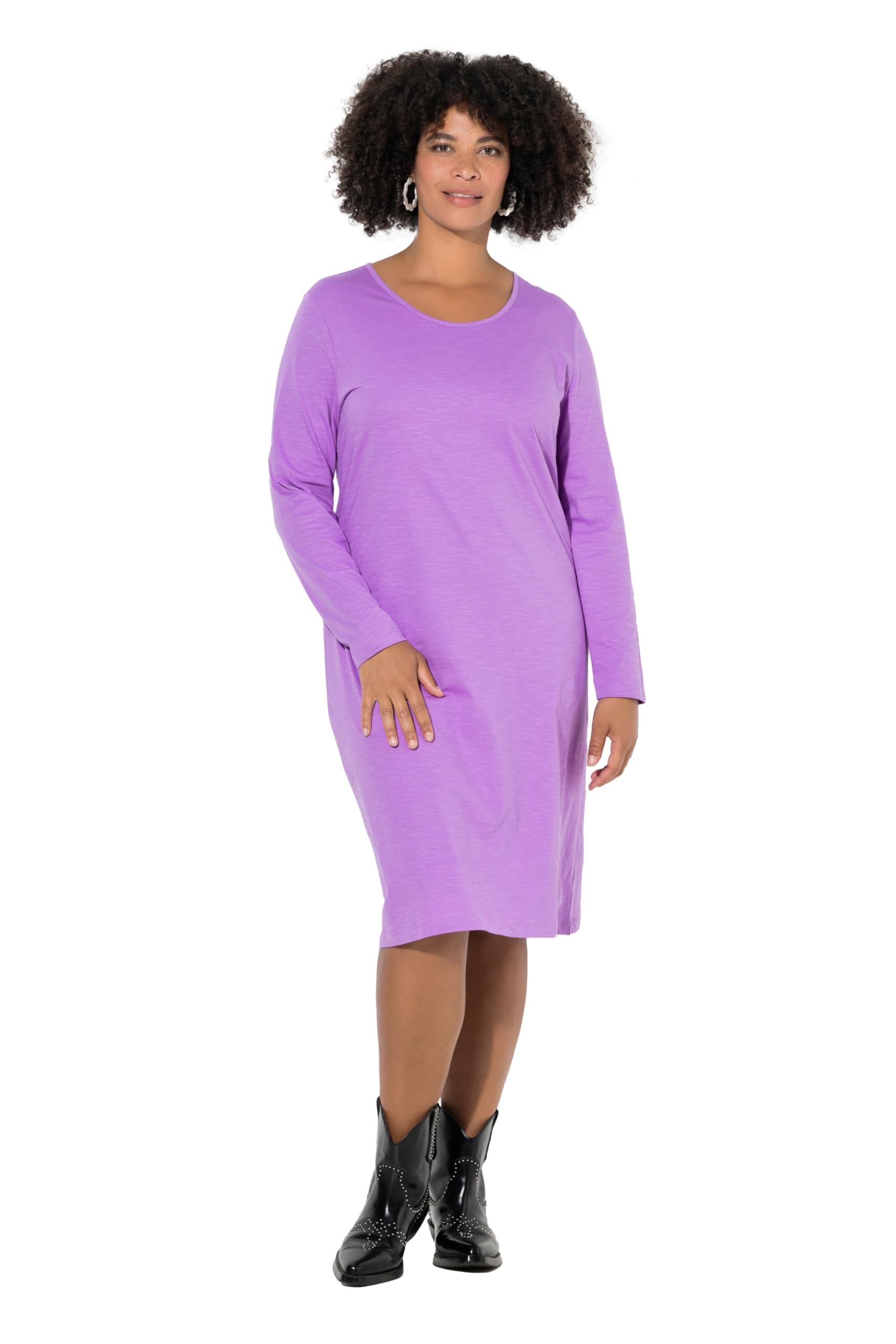 Angel of Style Damen große Größen Übergrößen Plus Size Jerseykleid, körpernahe A-Linie, Langarm 846650