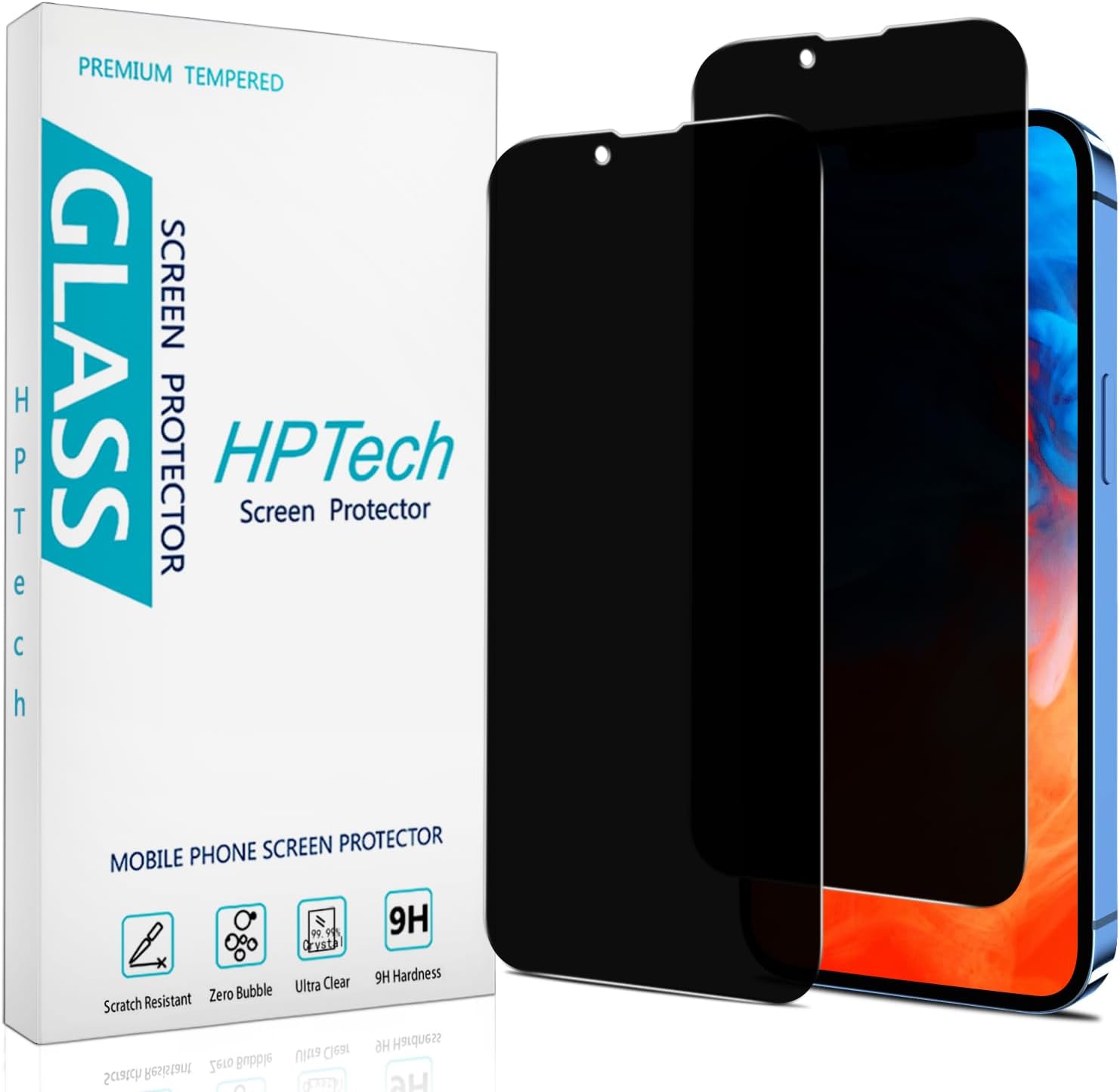 (2 Pack) Privacy Screen Protector Designed for iPhone 13 Mini 5.4-inch Anti-Spy Tempered Glass, Anti Scratch, Bubble Free