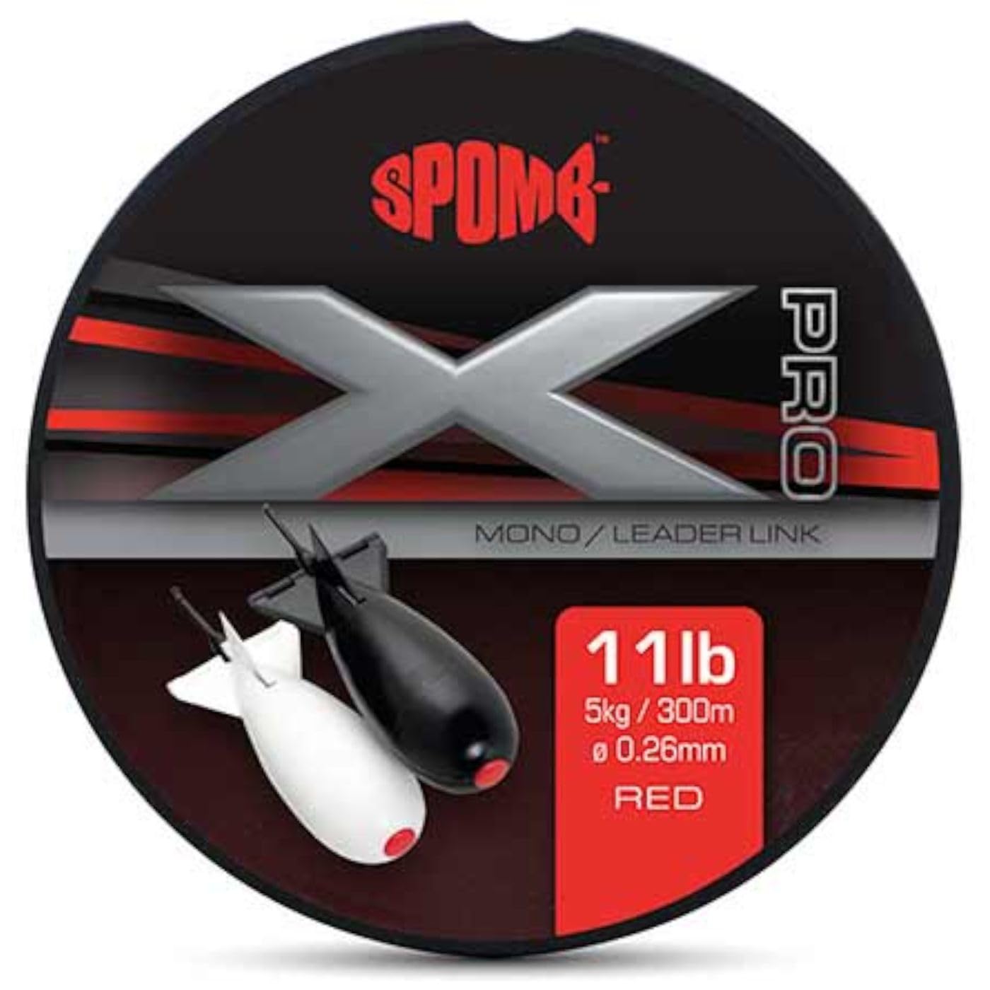 Spomb X Pro Mono – Monofilschnur für Karpfenangeln, 0,26 mm, 11 lb, rot, 300 m