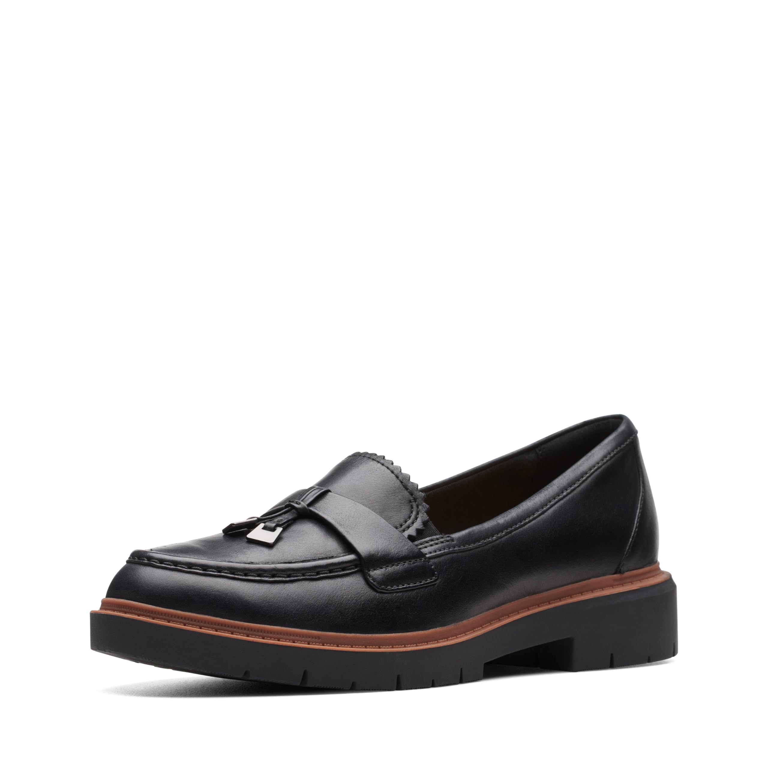 Clarks Women's Westlynn Bella Loafer, Black Leather, 7.5