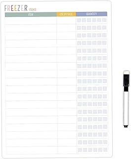 Freezer Stock Inventory List Whiteboard, Freezer Quantity Dry Wipe White Board, Freezer Food Checklist