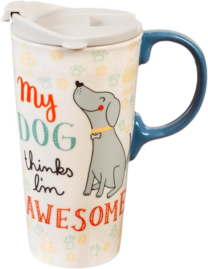 My Dog 17 OZ Ceramic Travel Cup - 4 x 5 x 7 Inches