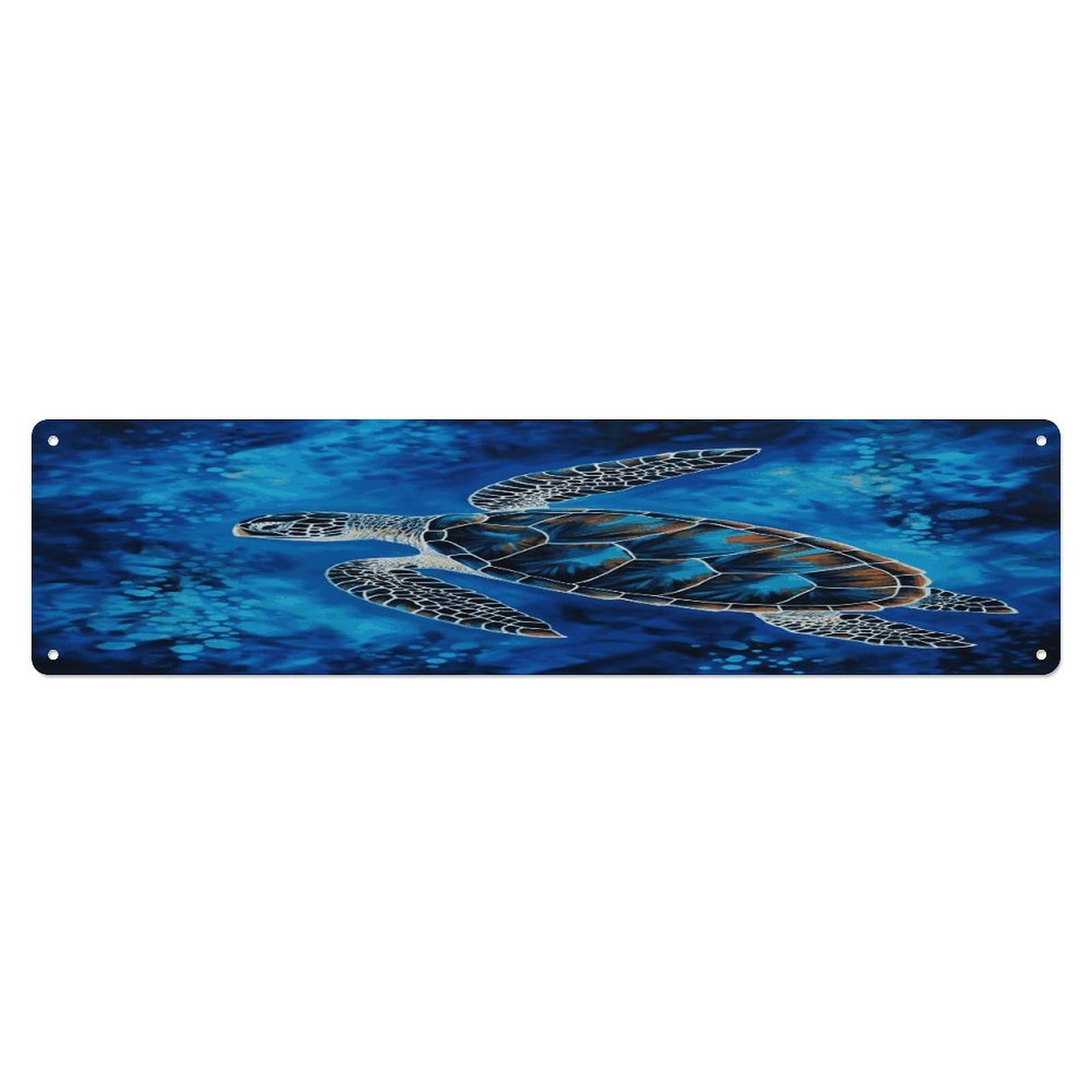 Adfgyerh Style Sea Turtle-Blue Wall Decor Aluminum Waterproof. Plaque, Practical Gift,Sign 15.7X3.9 Inch Poster,For Home, Office, Business, Garage– Indoor/Outdoor