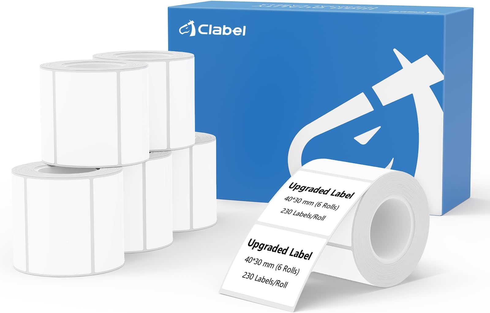 CLABEL Label Maker Tape for CLABEL 221B, Thermal Labels, Adapted Label Print Paper Waterproof Self-Adhesive Multipurpose Labeling Tape 6 Roll of 1380pcs