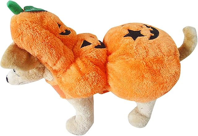 Pet Halloween Apparel Halloween Pet Pumpkin Costume, Cute Cosplay Clothes For Large Dogs And Cats, Christmas Festival Holiday Party Dress Up Apparel Decorations(Size:S)