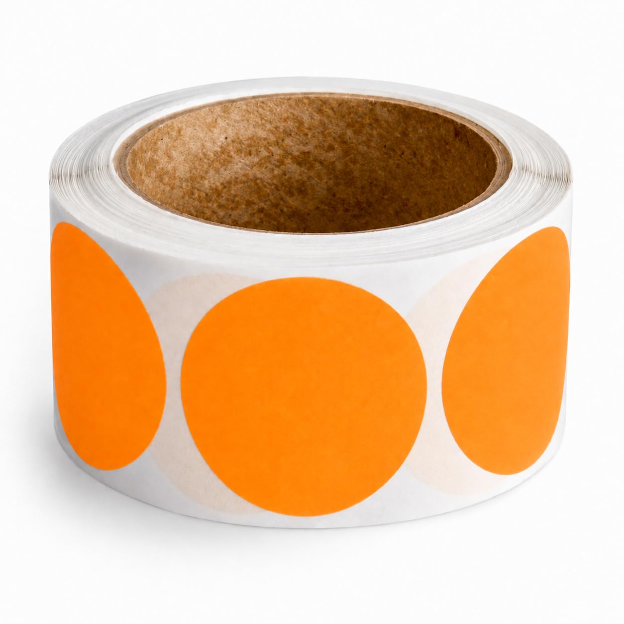 Round Inventory Labels by Glownary – 3 X 1.25 Inches, Paper, Orange, Pack of 500, Model 2fompr500