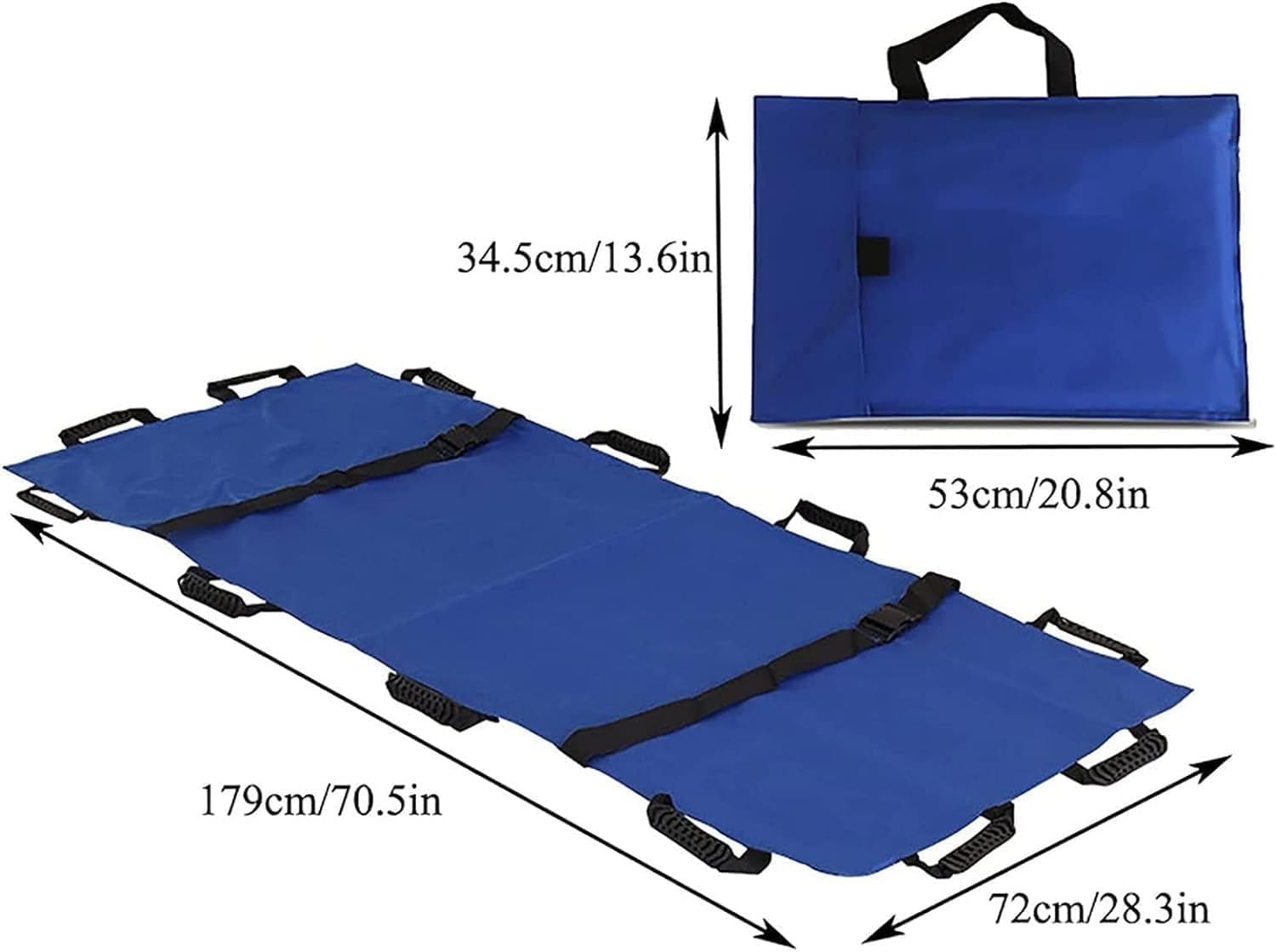 Civière souple étanche avec 12 poignées - Portable et pliable - Pour les lieux de sport à domicile - Positionnement de lit - Civière de transport