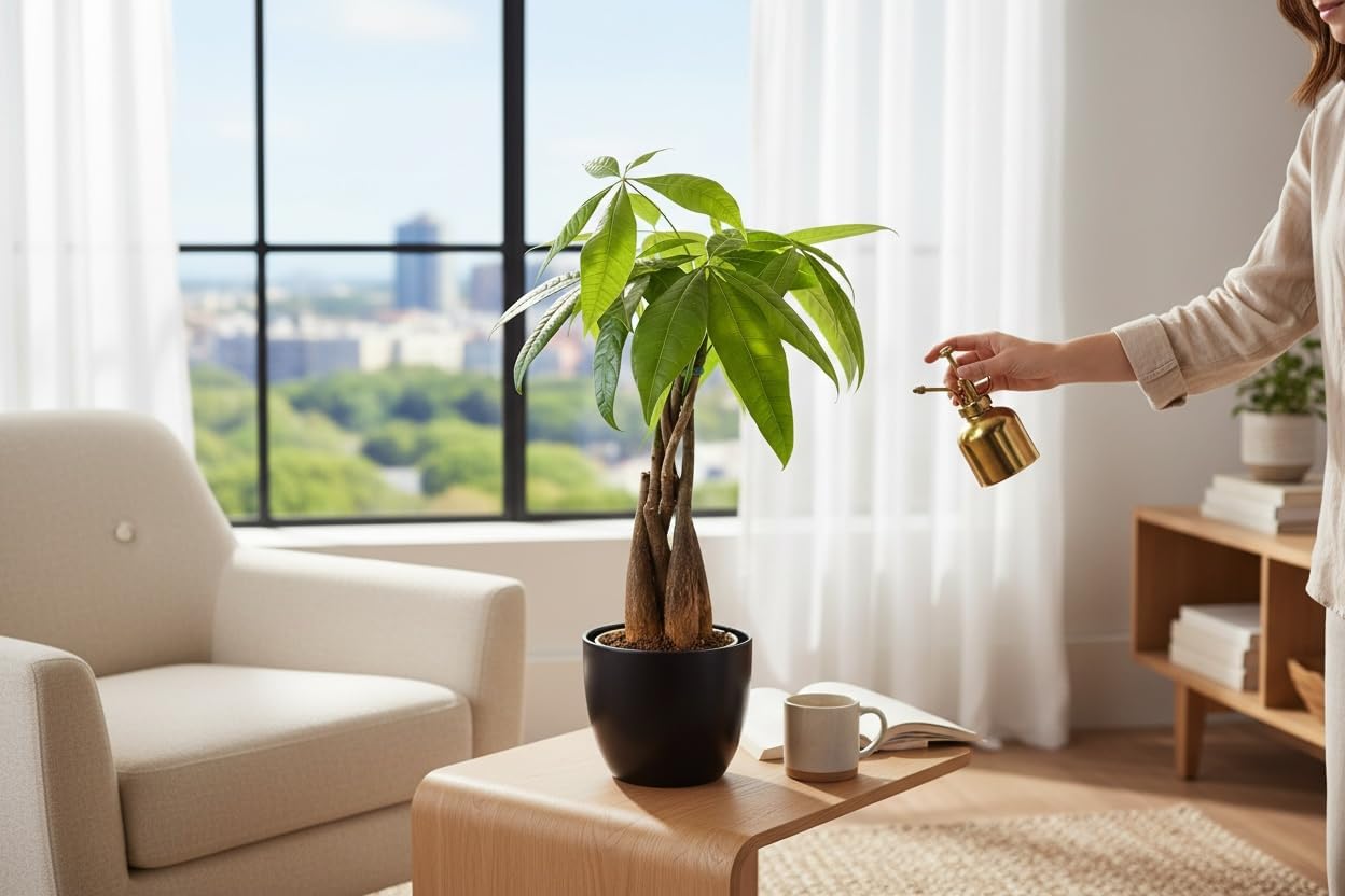 Money Tree Live Plant | 14-22 Inches Tall Bonsai | Easy to Grow Indoor Houseplant | Home, Office, or Room Decor | Birthday, Housewarming Gift (Black)