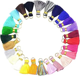 COHEALI 100 Peças Mini Borla Chave Do Carro Fob Mini Carteira Chaveiro Boho Chaveiro Brinco Fazendo Kit Artesanal Pendurado Borla Chaveiro Acessórios Roupas Borla Cortina Franja Elegante