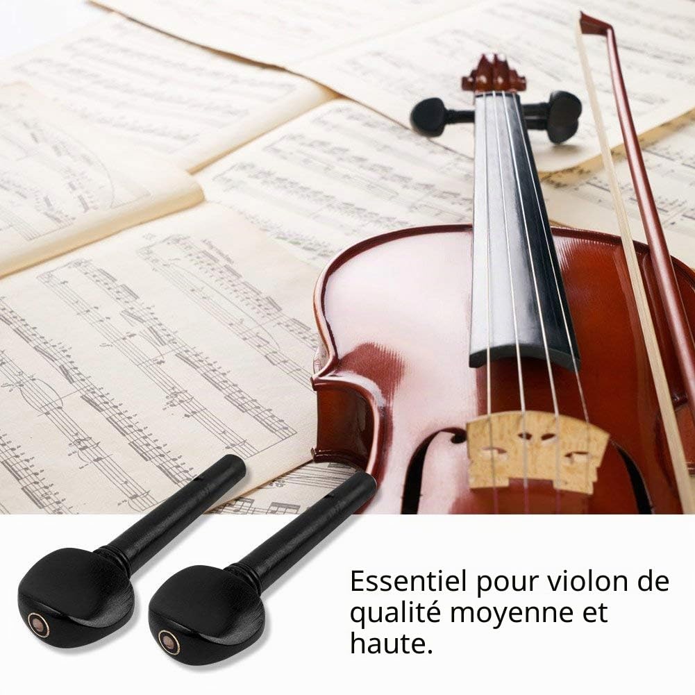 Dilwe Set de 4 Chevilles en Ébène pour Violon 4/4 - Accessoires de Réglage