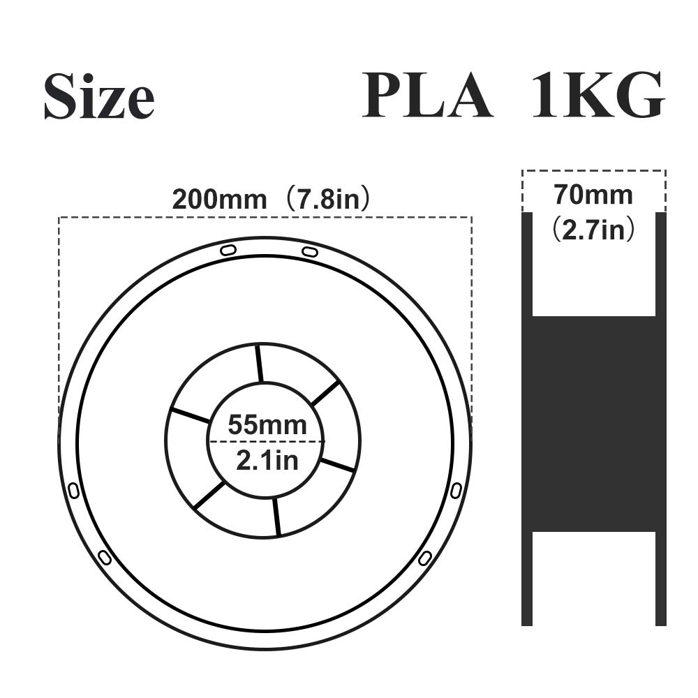 PLA 3D Printer Filament 1.75mm, PLA 1.75 Filament Dimensional Accuracy +/- 0.03 mm, 1kg (2.2LBS) / Spool(Transparent Color)