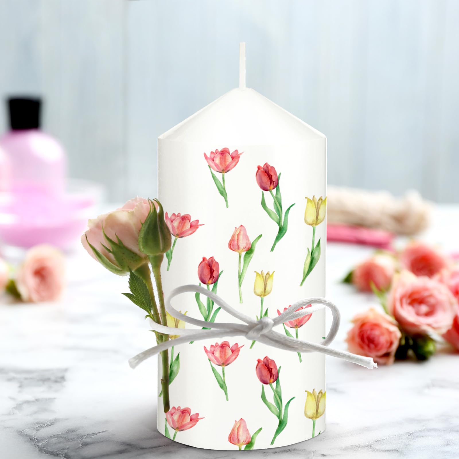 MTLEE 72 Pcs DIY Candle Painting Kit Include 6 Pcs 2"x 5" White Pillar Candles 60 Colored Tealight Candles and 6 Paint Brushes for Birthday Wedding Tea Party Crafts Centerpieces