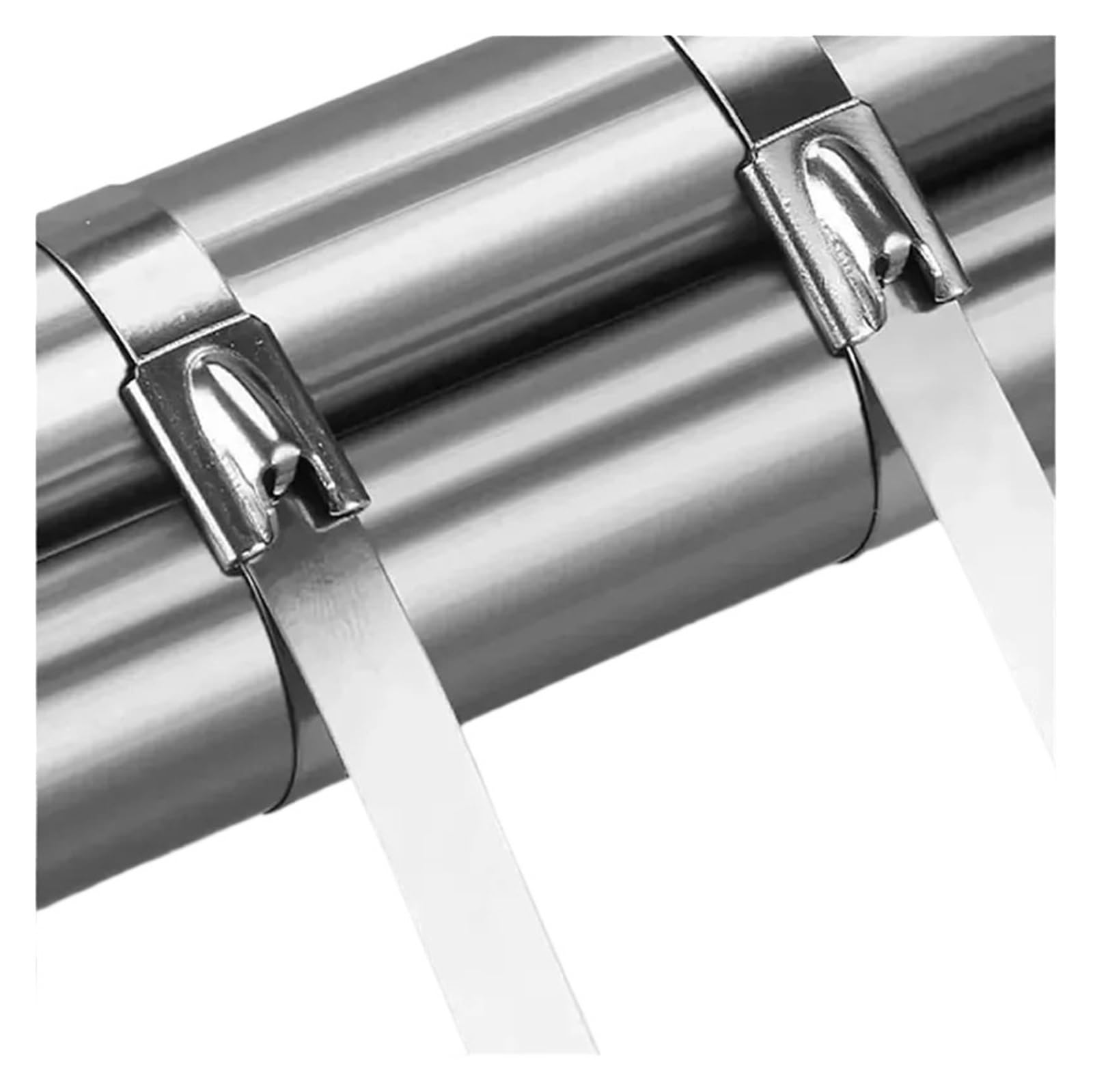 Stainless Steel Cable Ties Metal Cable Ties Stainless Steel Self Locking Fastening Rings Multipurpose Exhaust Wrap Cables Tie Strap(7.9x300mm,50PCS)