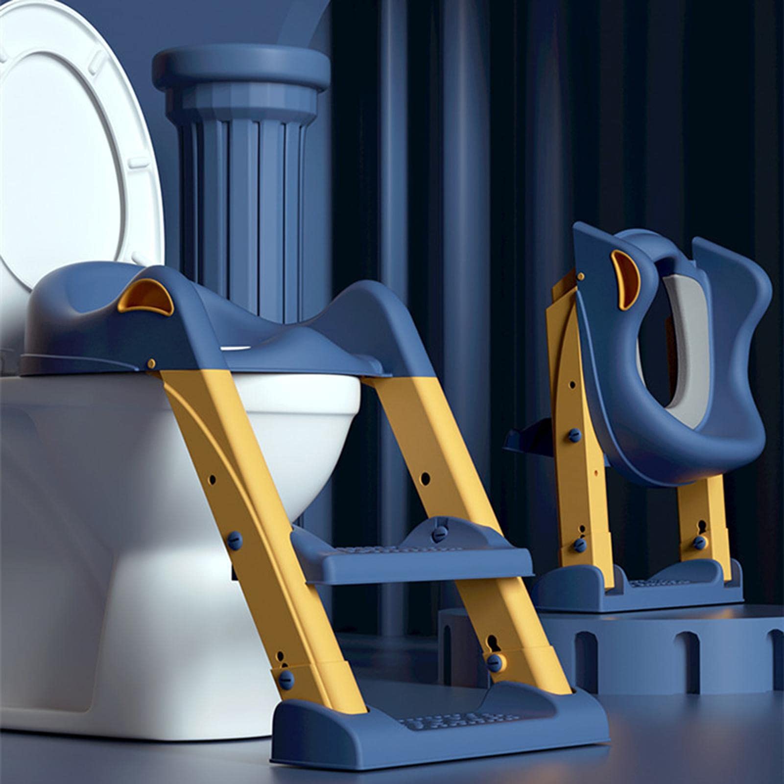 Réducteurs De Toilettes, Toilettes pour Enfants Toilettes D'escalier, Siège De Toilette pour Enfant avec Escalier, Siège De Toilette Enfant Pliable, Siège De Toilette Échelle avec Marches