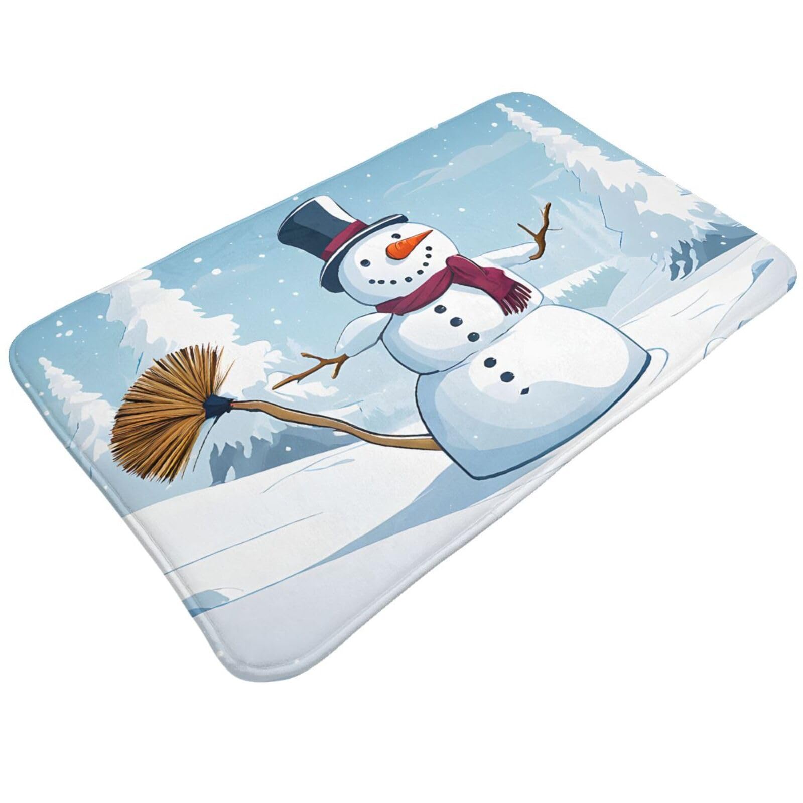 Merry Christmas Print Print Living Room Bathroom Kitchen Anti Slip and Absorbent Carpet, Indoor Entrance Door Muddy Floor Mat, Ultra Soft Washable Carpet 21x31.5 Inches